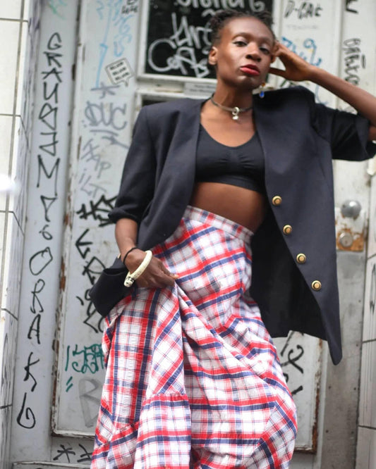 90s Plaid Maxi Skirt | Vintage checkered grunge inspired skirt