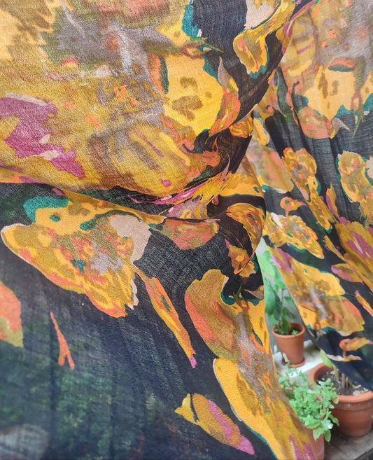 Fuchs Schmitt floral print scarf| Vintage Dark Bloom scarf