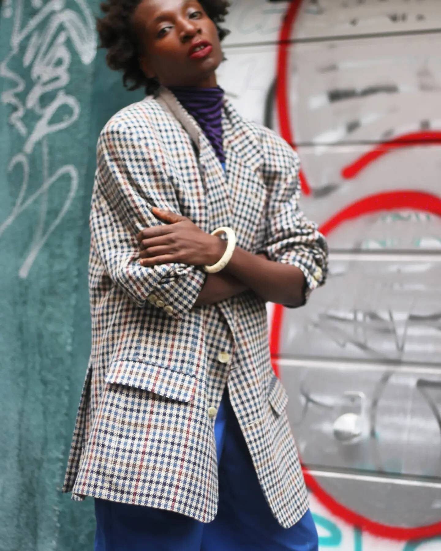 Vintage DAKS London Checkered Blazer| 90s Tailored Unisex Blazer