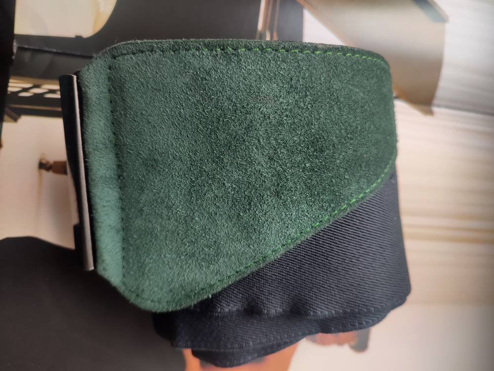 Vintage Suede and Fabric Waist Belt | 80s Statement Belt