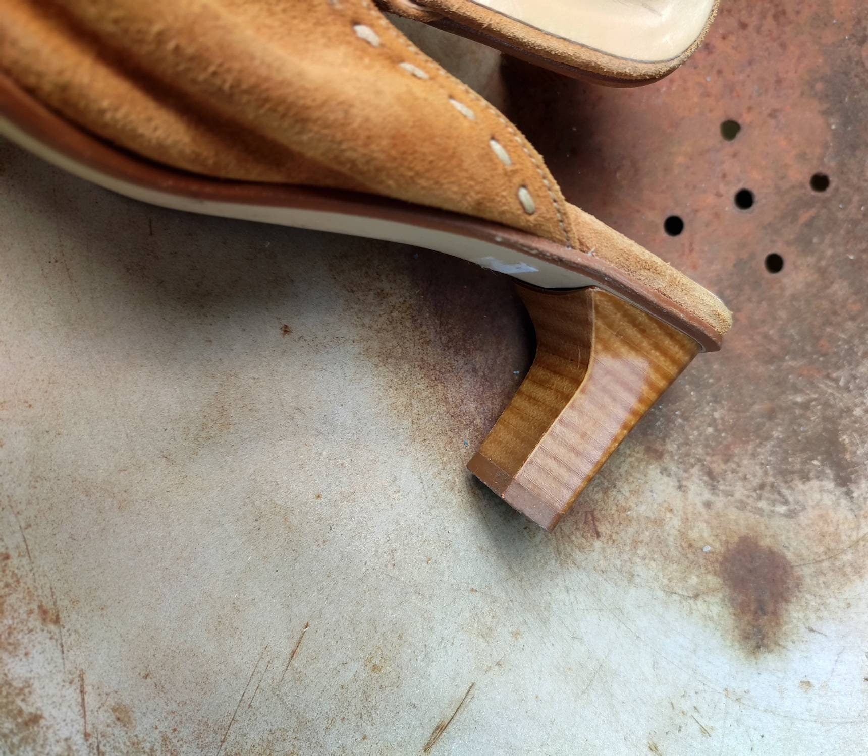 Vintage Suede Mules| Minimalist Pointed Toe Slip on| Brown Leather Shoes | Classic chic Sandals