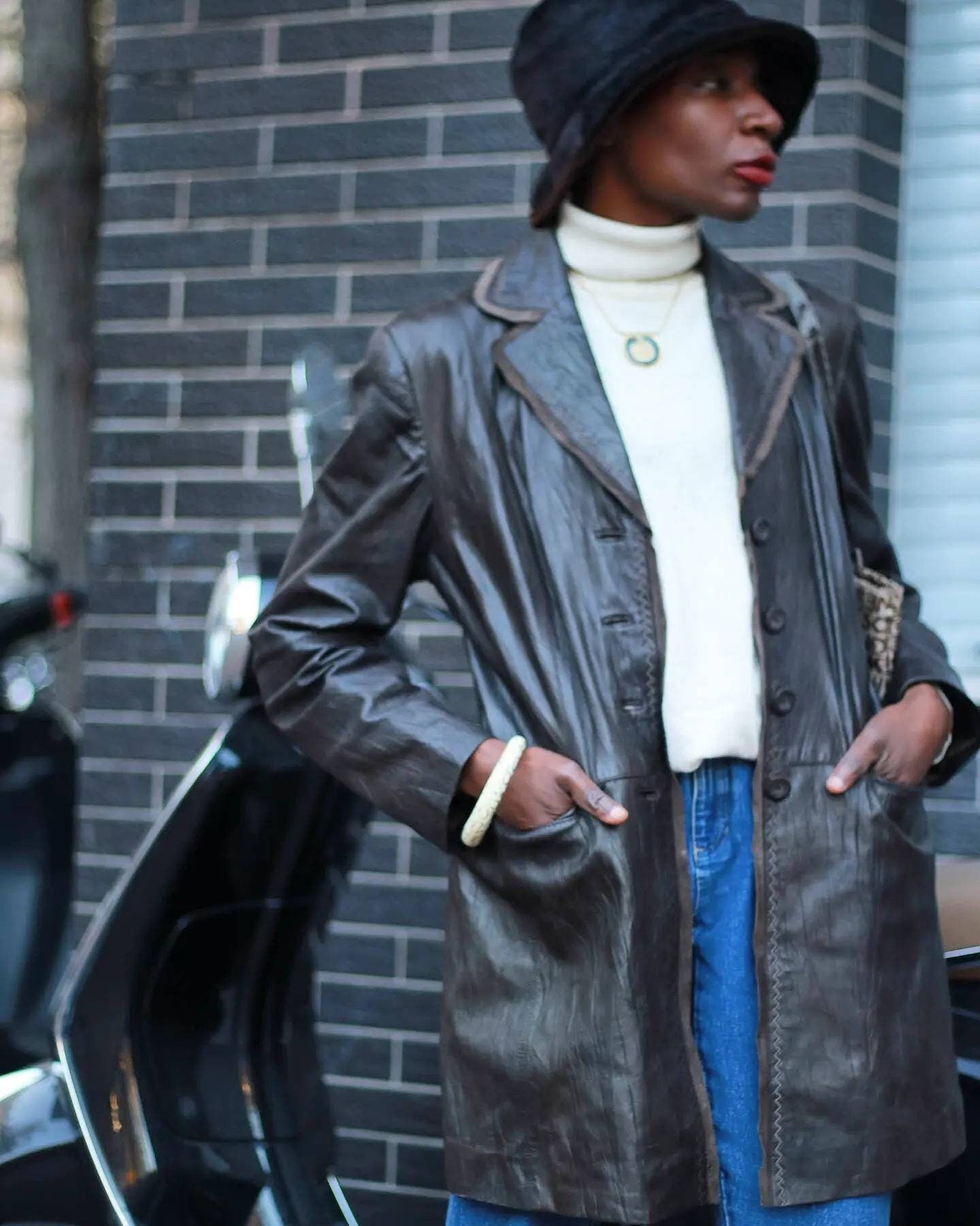 Vintage Gerry Weber Leather Coat| Light Brown lightweight leather jacket design