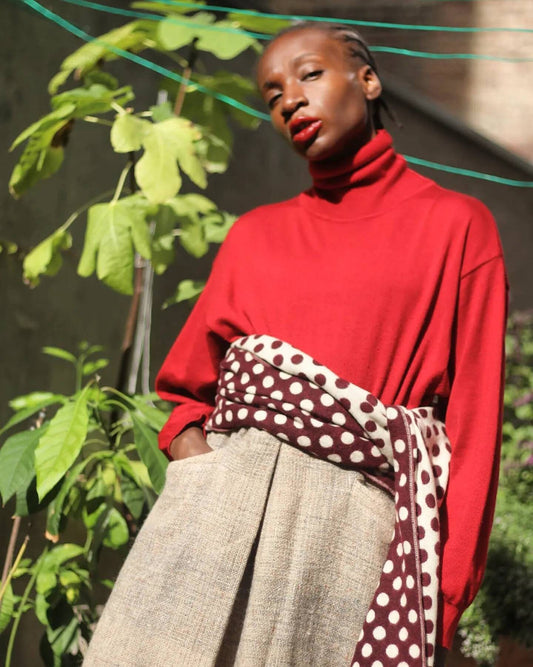 Vintage Pleated Brown Skirt | Feminine Maxi Skirt with pockets | Country-inspired design