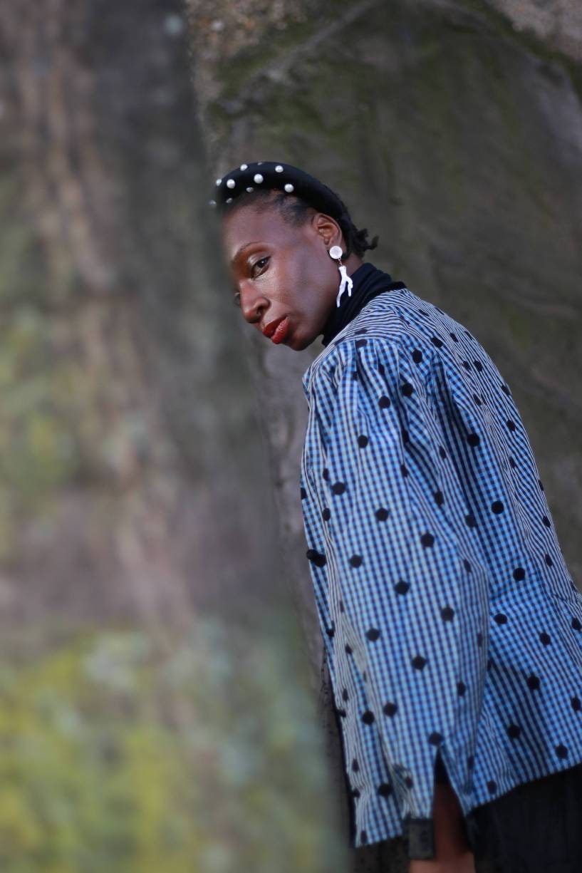 Vintage Franco Bogani Polka Dotted Blazer | 80s Blue and Black Quirky Design Made in Italy