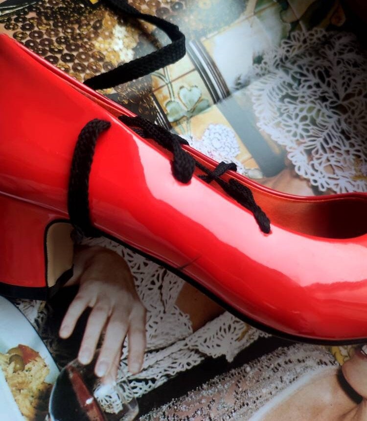 Y2K Pierre Dumas Lace up Pumps| Vintage Orange Synthetic heels with statement lace