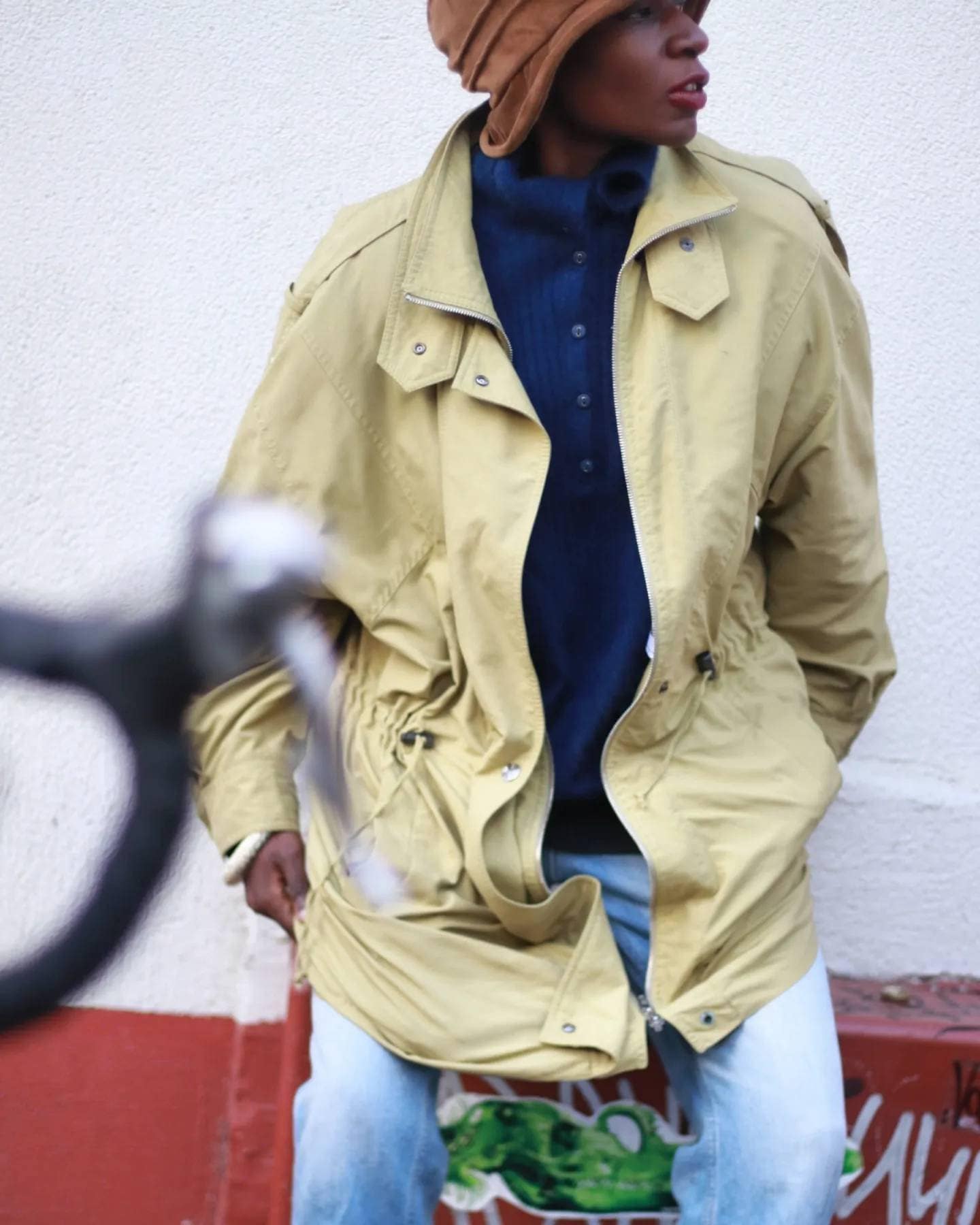 Vintage Basiano Light coat | y2K Minimalist light green jacket| Classic women's parka coat| Unisex streetwear jacket