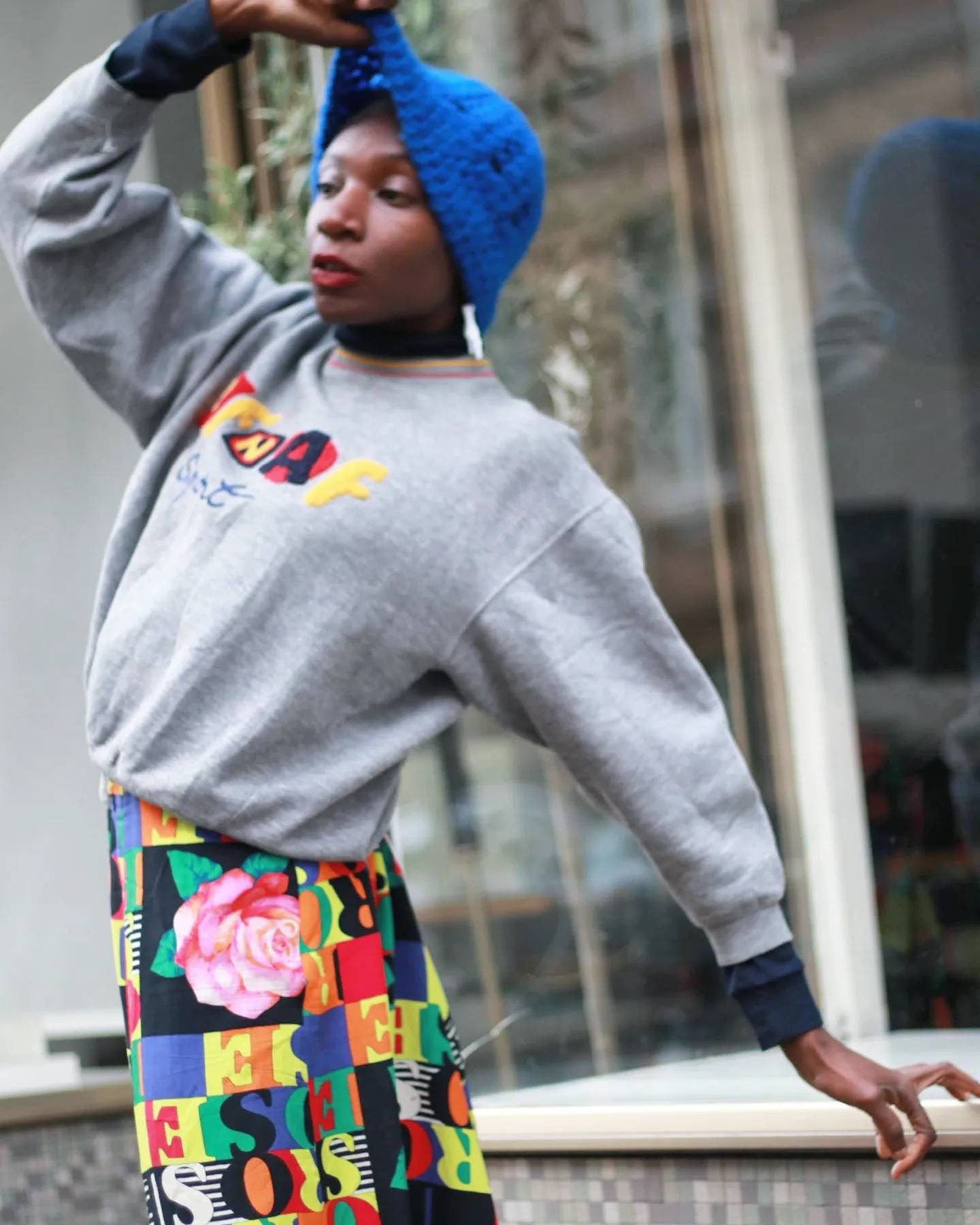 80s bold printed multicolored skirt| logomania vintage bold skirt in red, yellow and black
