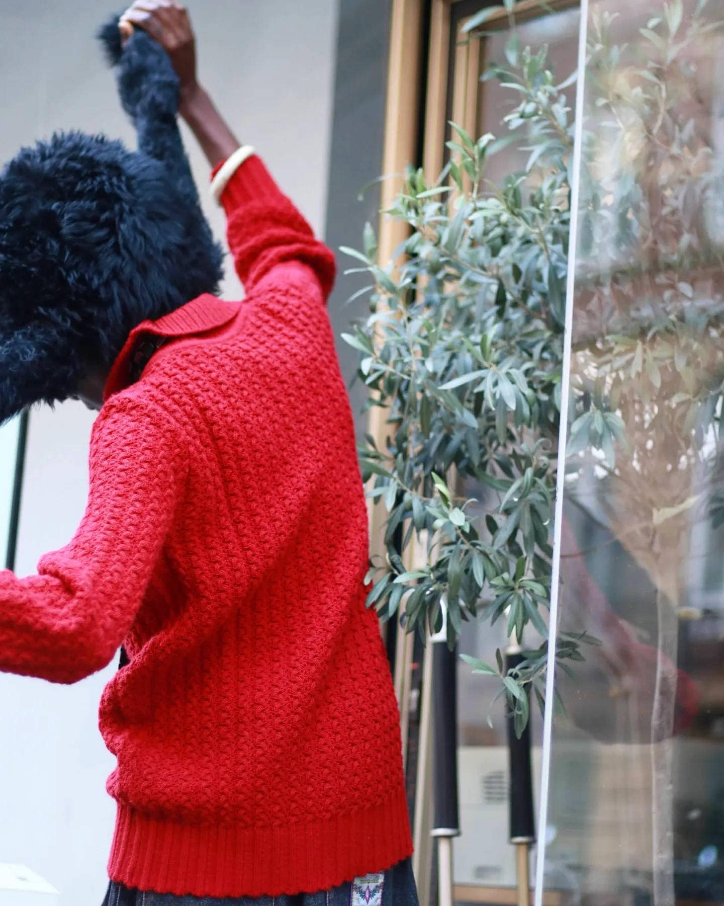 Vintage red cardigan | 90s Winter buttoned down knit