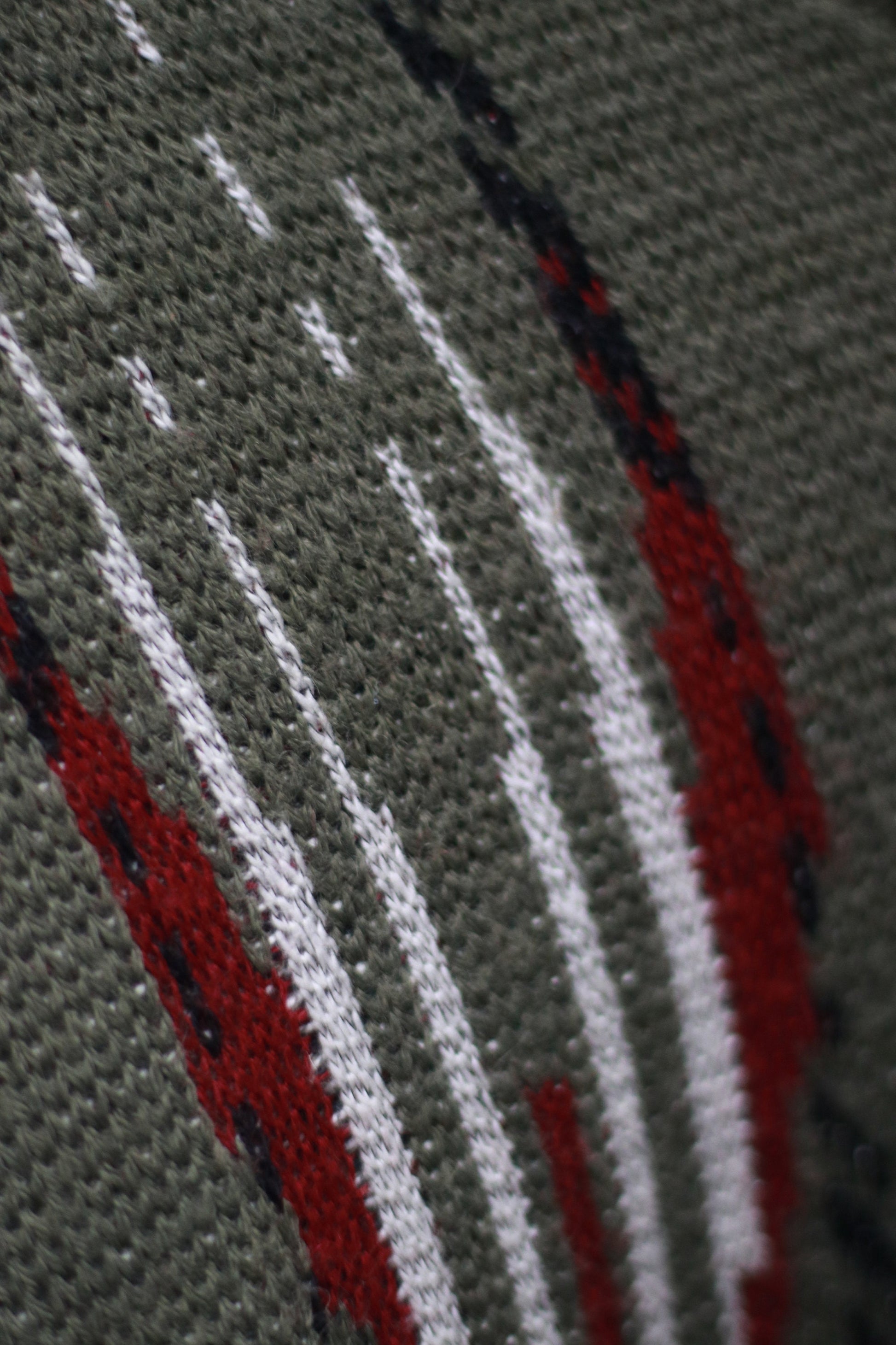 Ammann Strickmodem Green Knit with striped patterns| Vintage 90s long sleeved sweater with white and red details