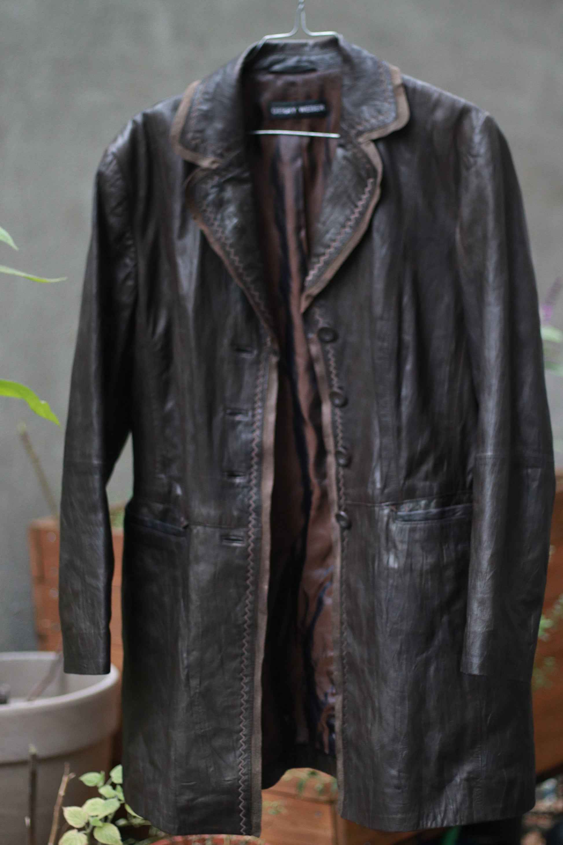 Vintage Gerry Weber Leather Coat| Light Brown lightweight leather jacket design
