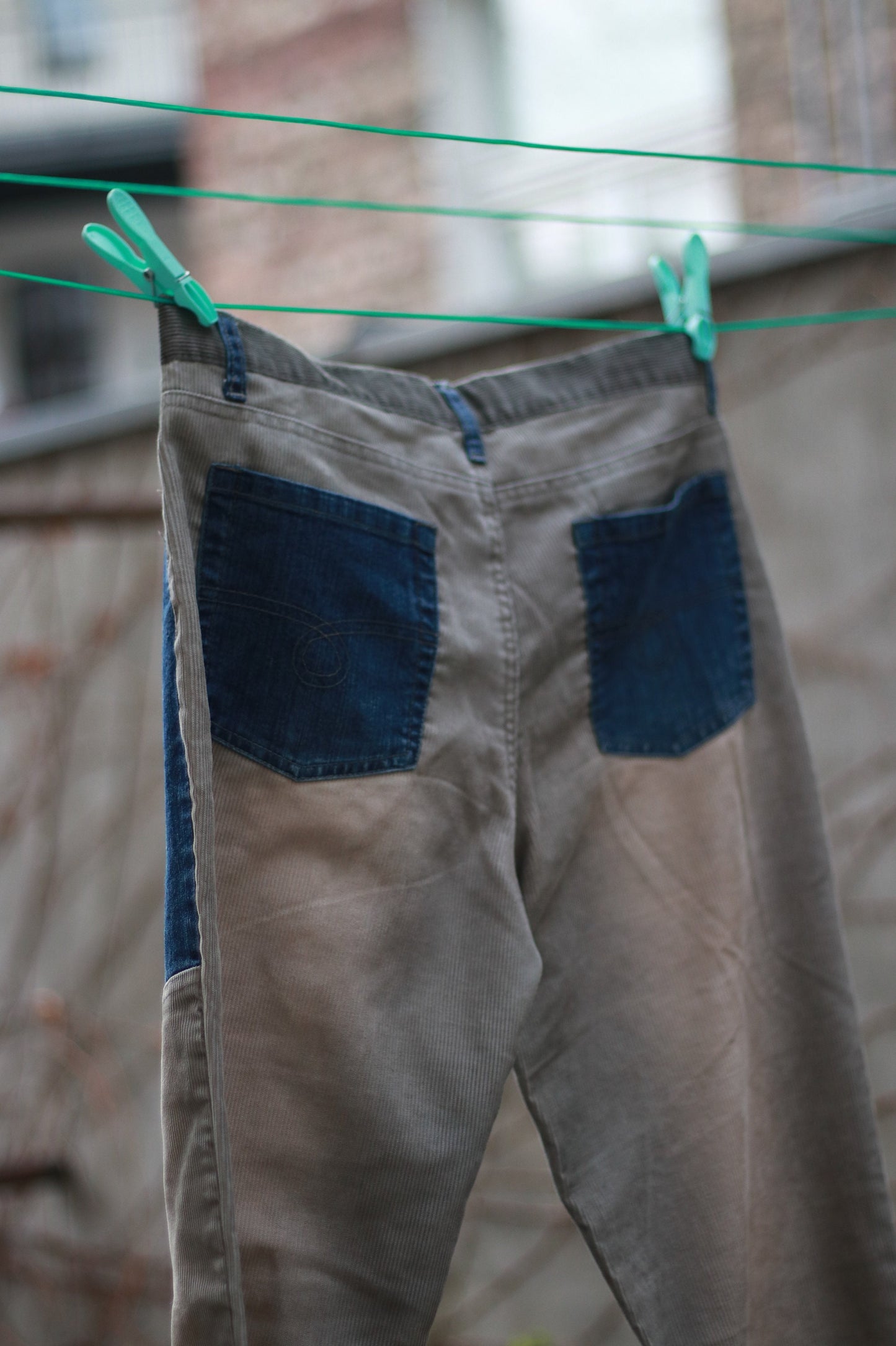 Y2K Patchwork Denim | Vintage blue jeans denim and corduroy with patchwork details