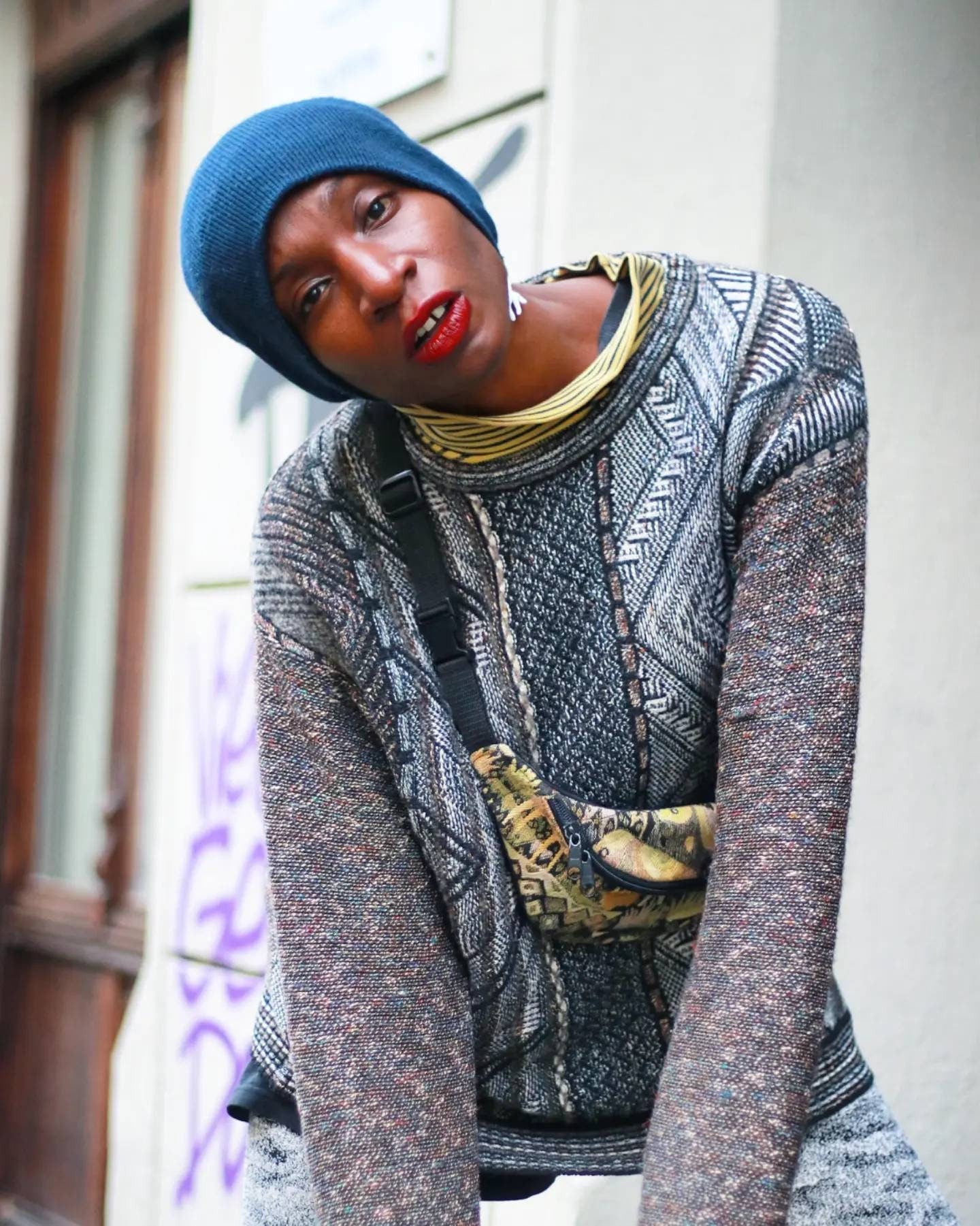 90s Cassan by Bueckle Crazy Pattern Sweater | Vintage Brown and Grey Hipster Sweater