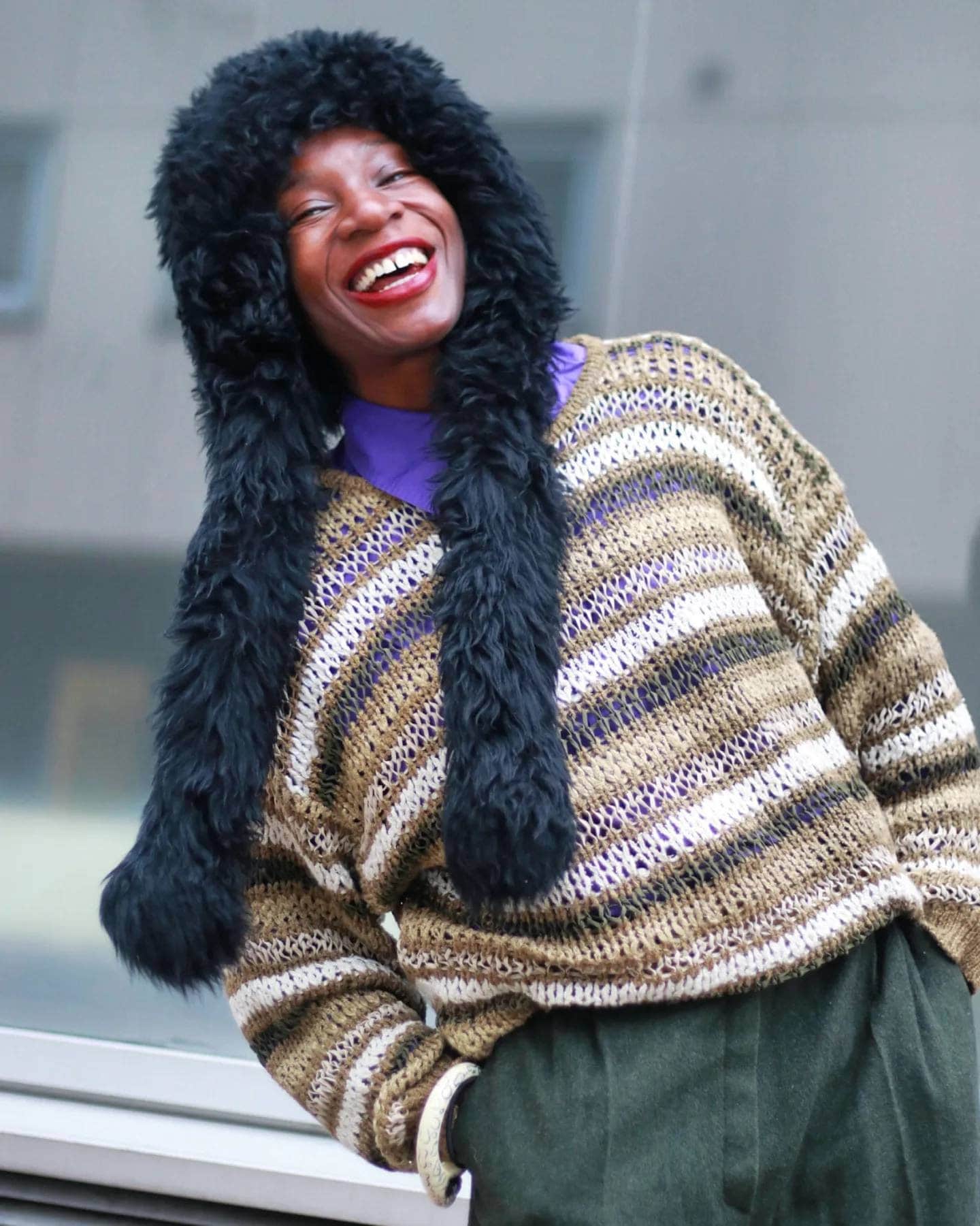 Vintage Point Green and Brown Knit | 90s sweater Made in Italy