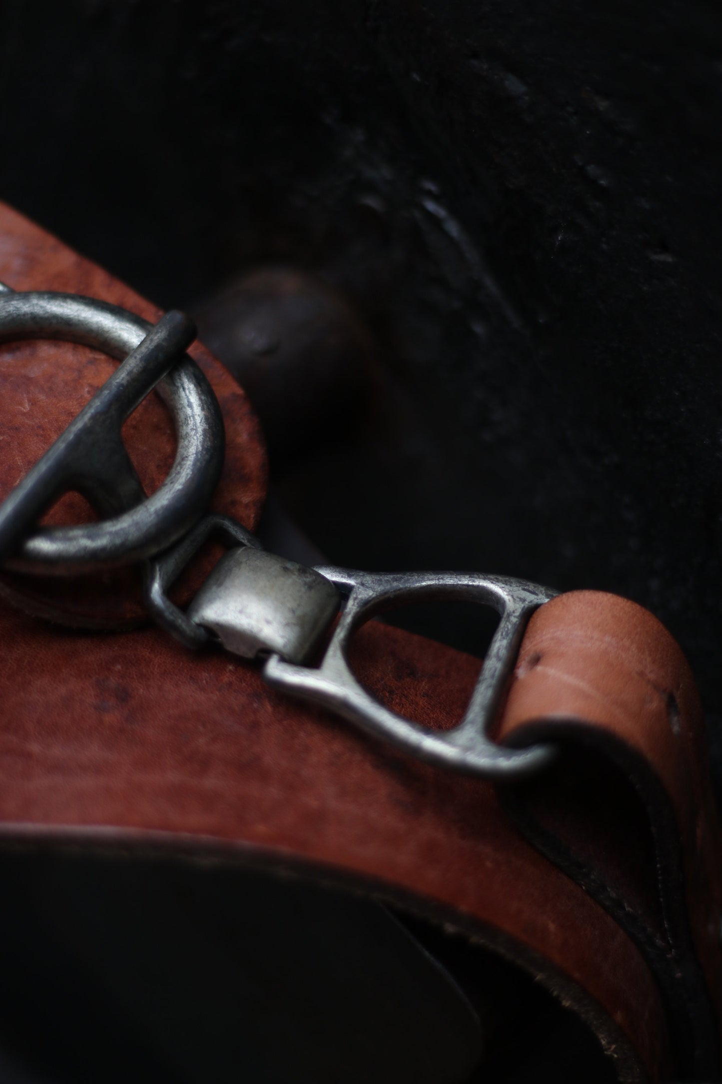 90s Red label Petrol Industries Leather Belt| Vintage Statement Brown Waist belt with copper colored details