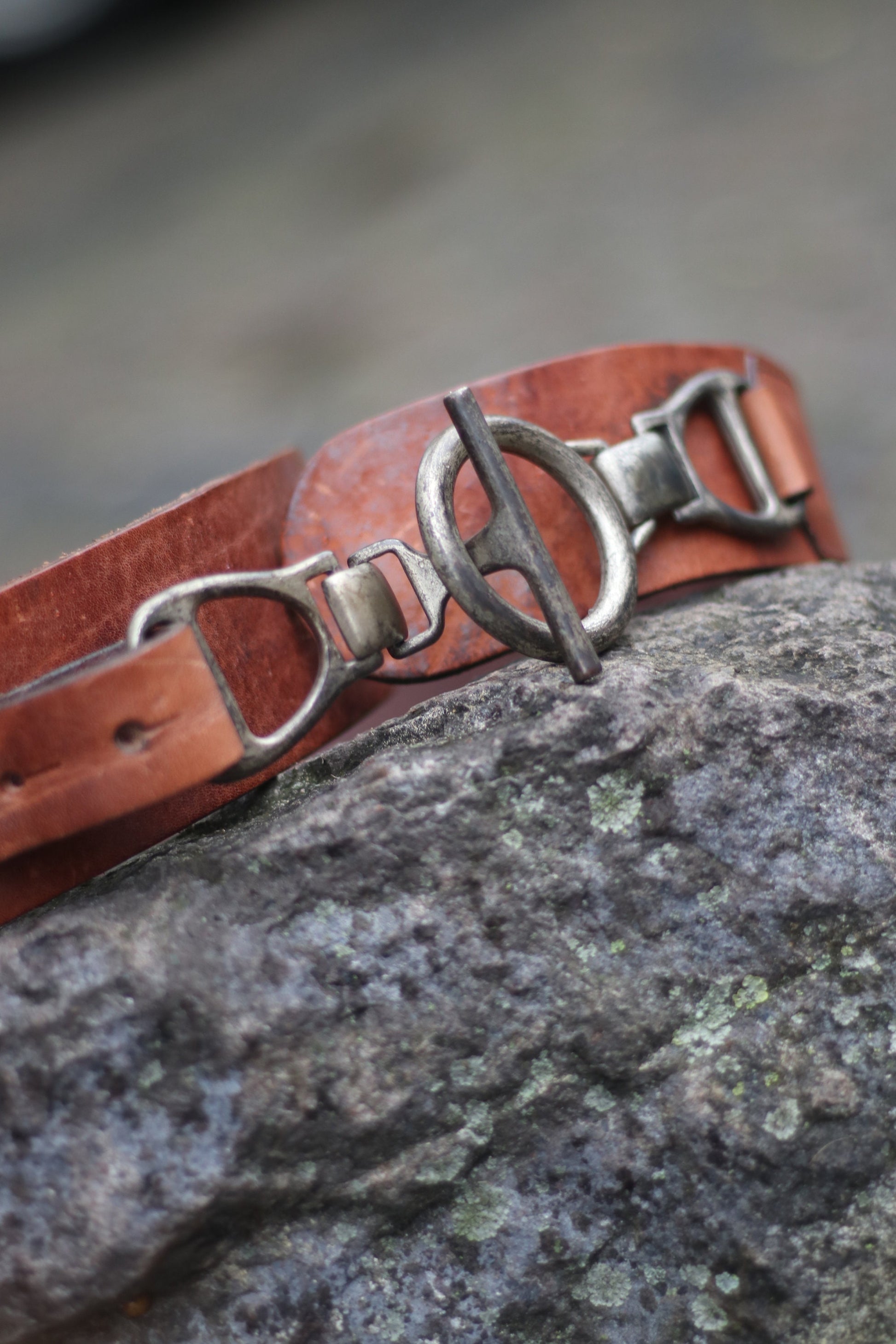 90s Red label Petrol Industries Leather Belt| Vintage Statement Brown Waist belt with copper colored details