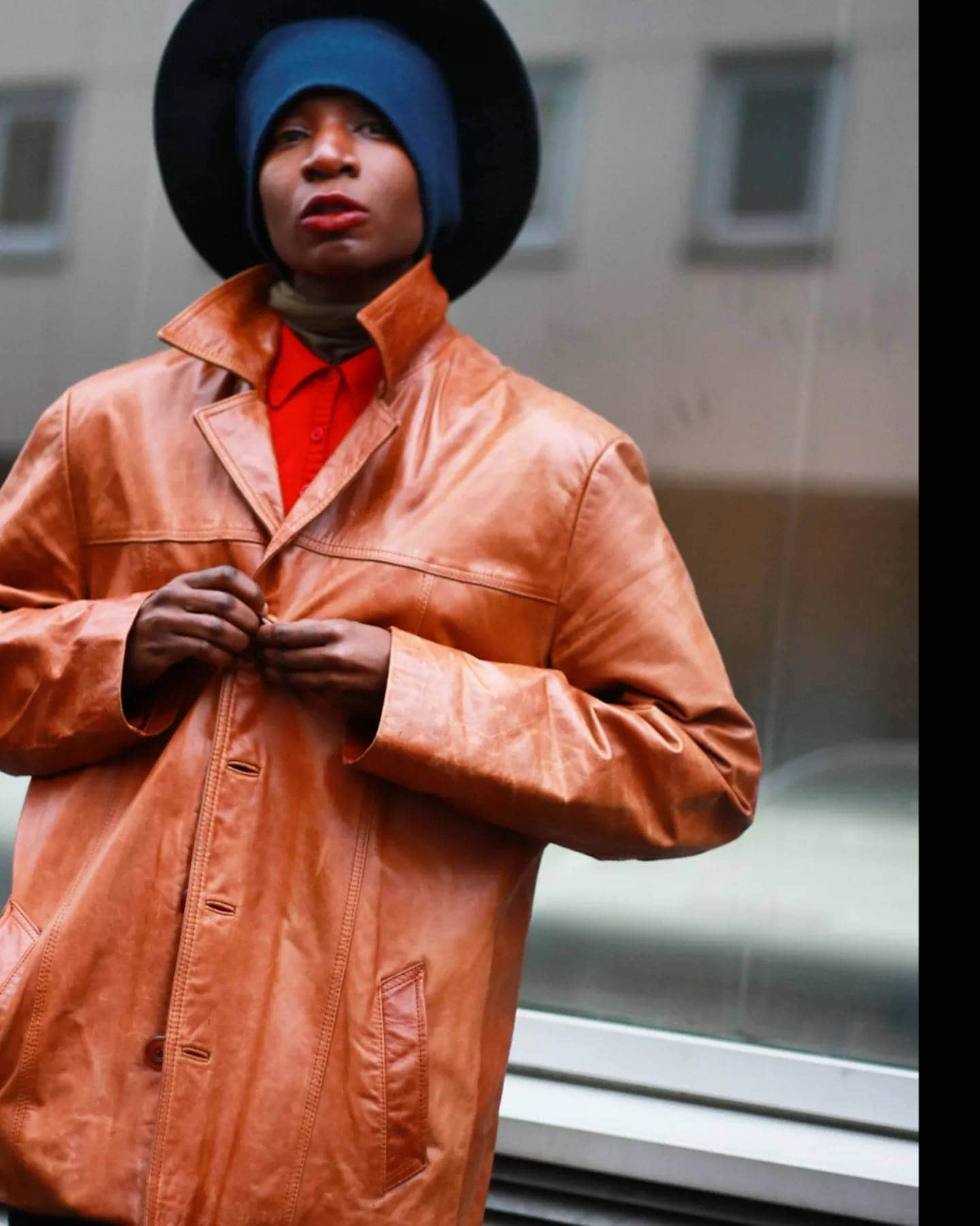 90s Hifa Exclusive Leather Jacket |Vintage Brown Leather Coat | minimalist leather design