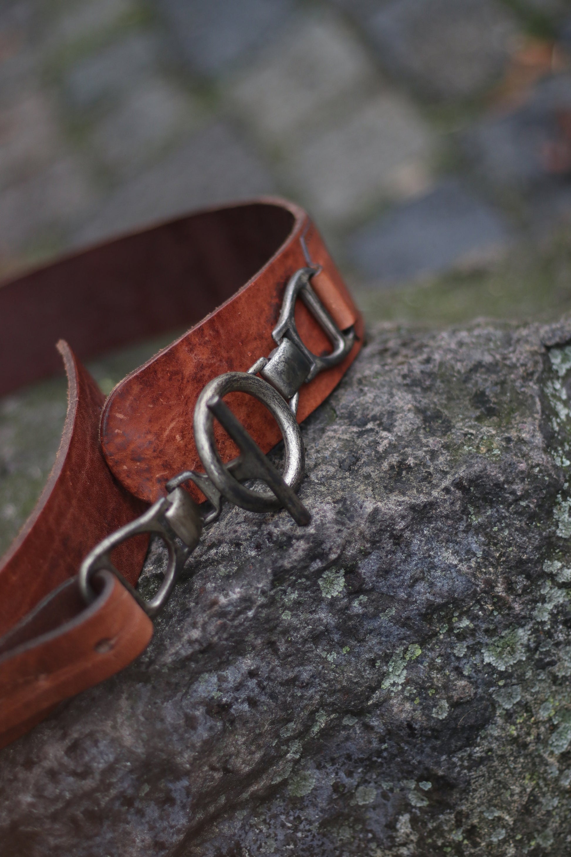 90s Red label Petrol Industries Leather Belt| Vintage Statement Brown Waist belt with copper colored details