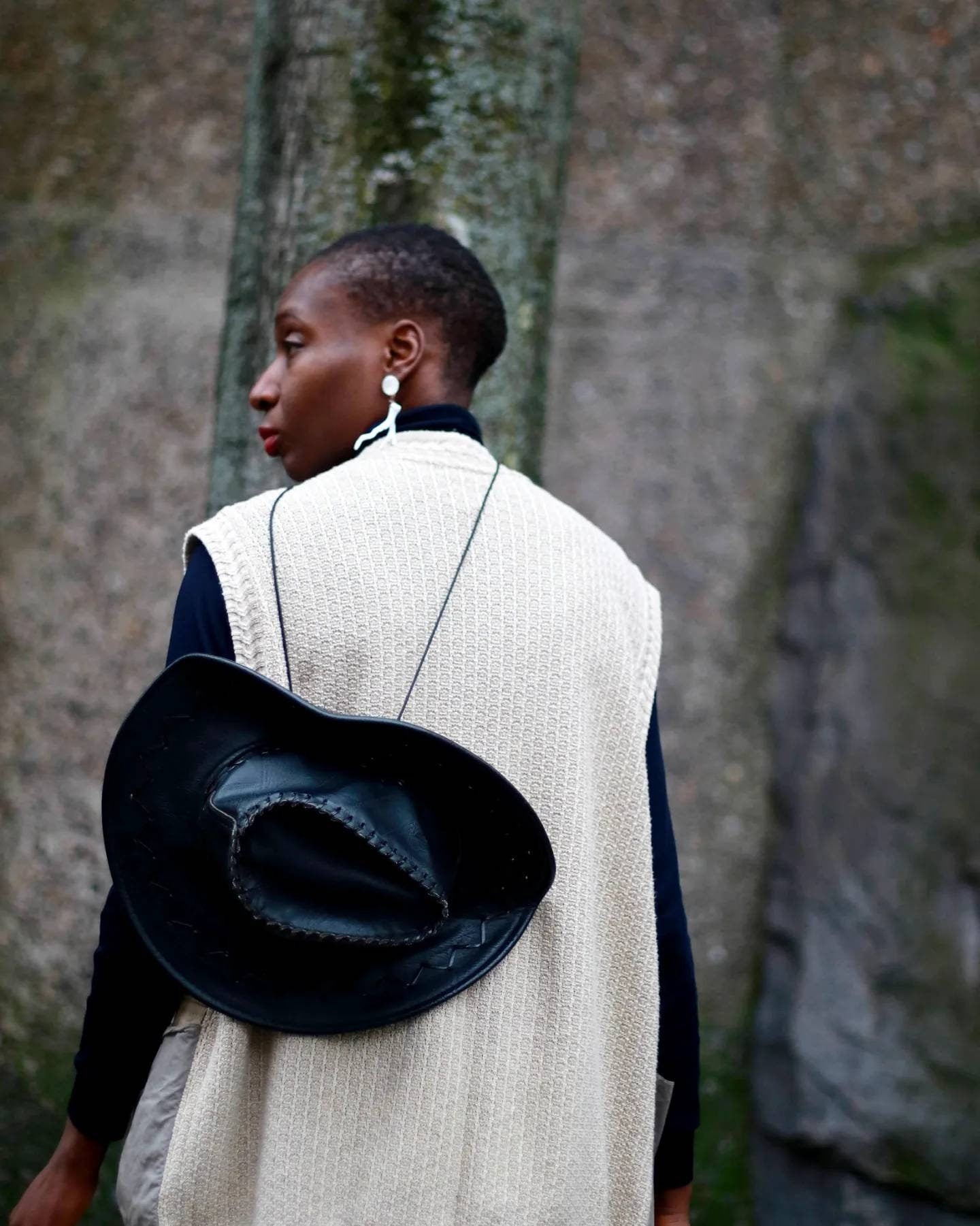 80s Thomas Lloyd Mix Media Vest | Vintage Monochrome Western Country-inspired Vest with pockets
