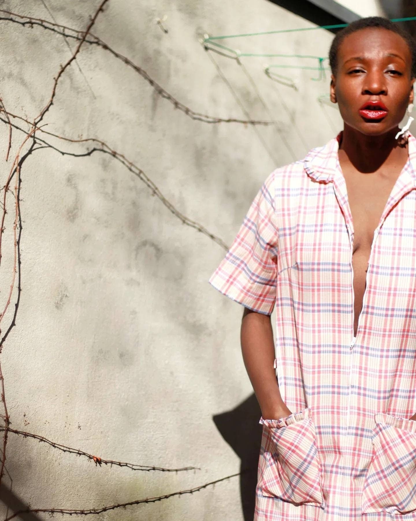 Zip & Dash 90s plaid Summer Dress| Vintage checkered dress in red and cream with feminine details