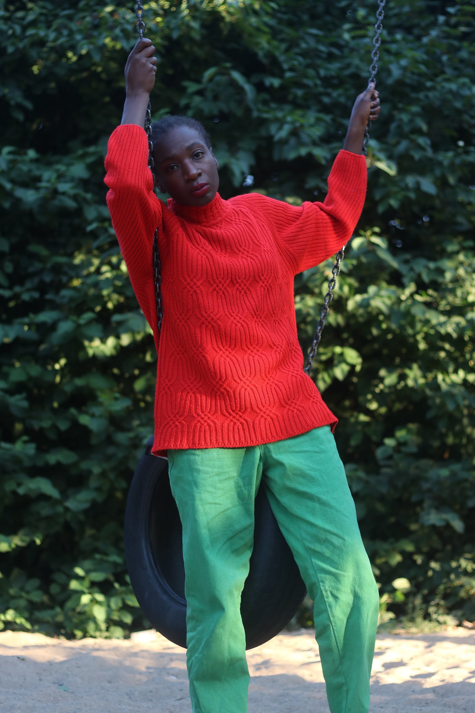 Vintage Red Long Sleeved Sweater |90s Minimalist Knit Made in Italy