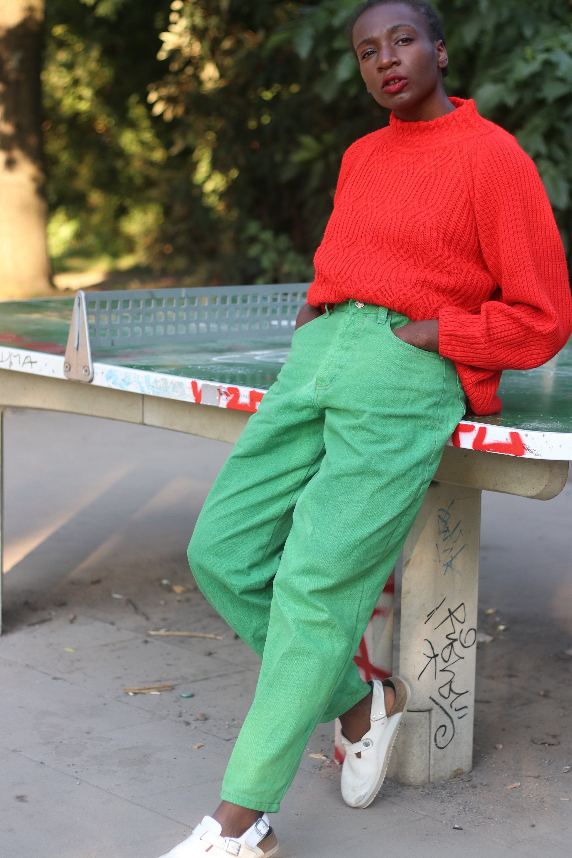 Vintage Red Long Sleeved Sweater |90s Minimalist Knit Made in Italy