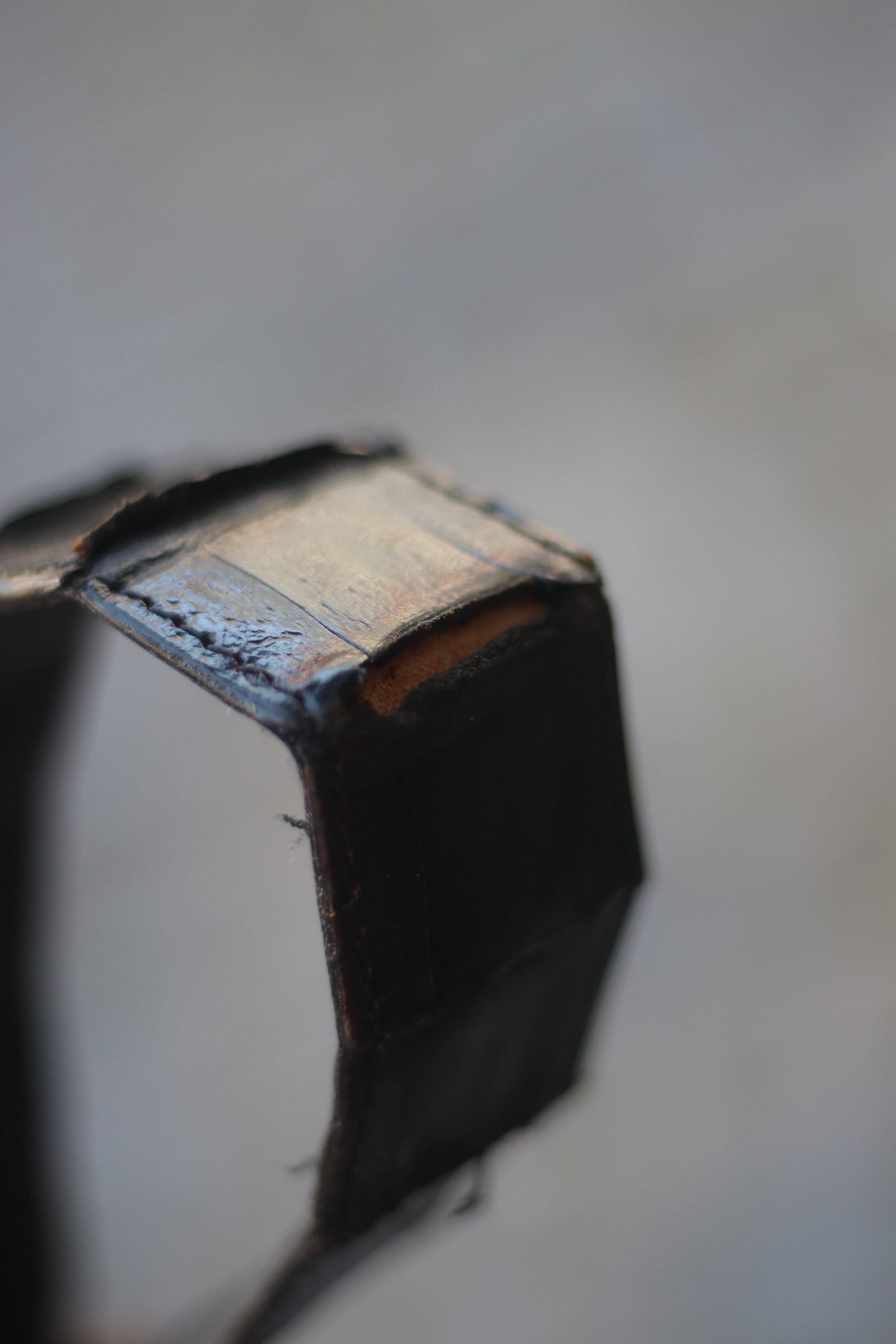 70s Black Exotic Skin Belt Vintage Minimalist Design