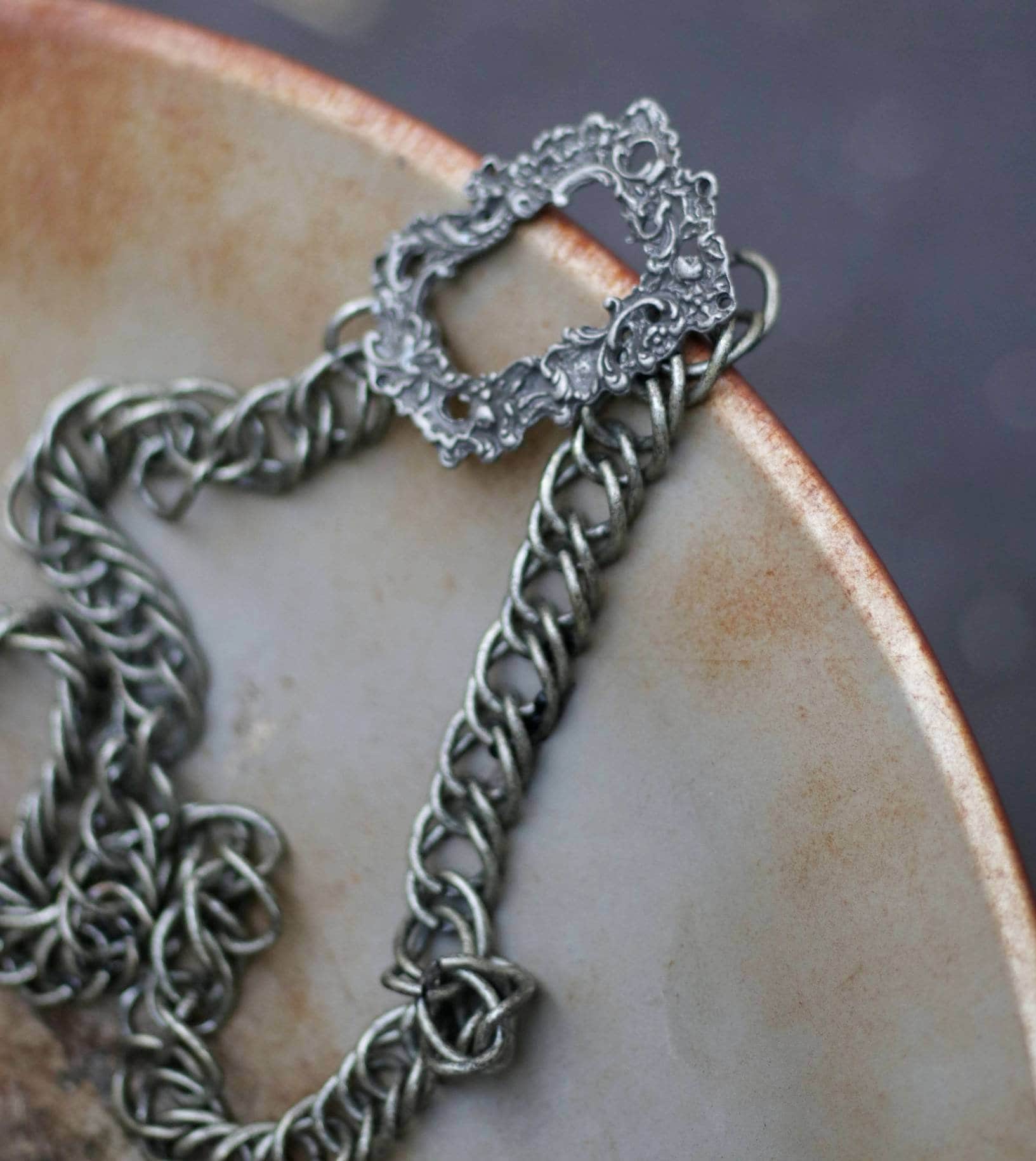 Vintage Chain link belt | Opulent 70s silver colored belt