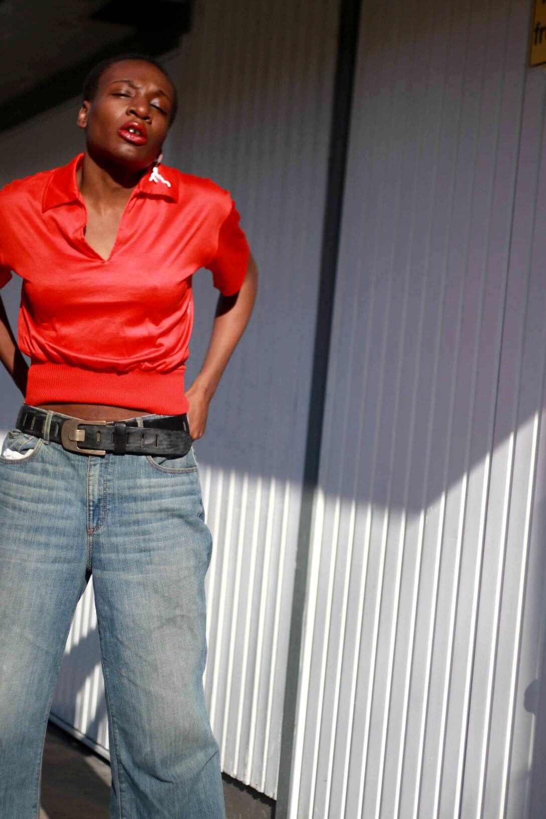 Y2k Gabrielli cropped red top| Vintage short sleeved minimalist cotton Summer design