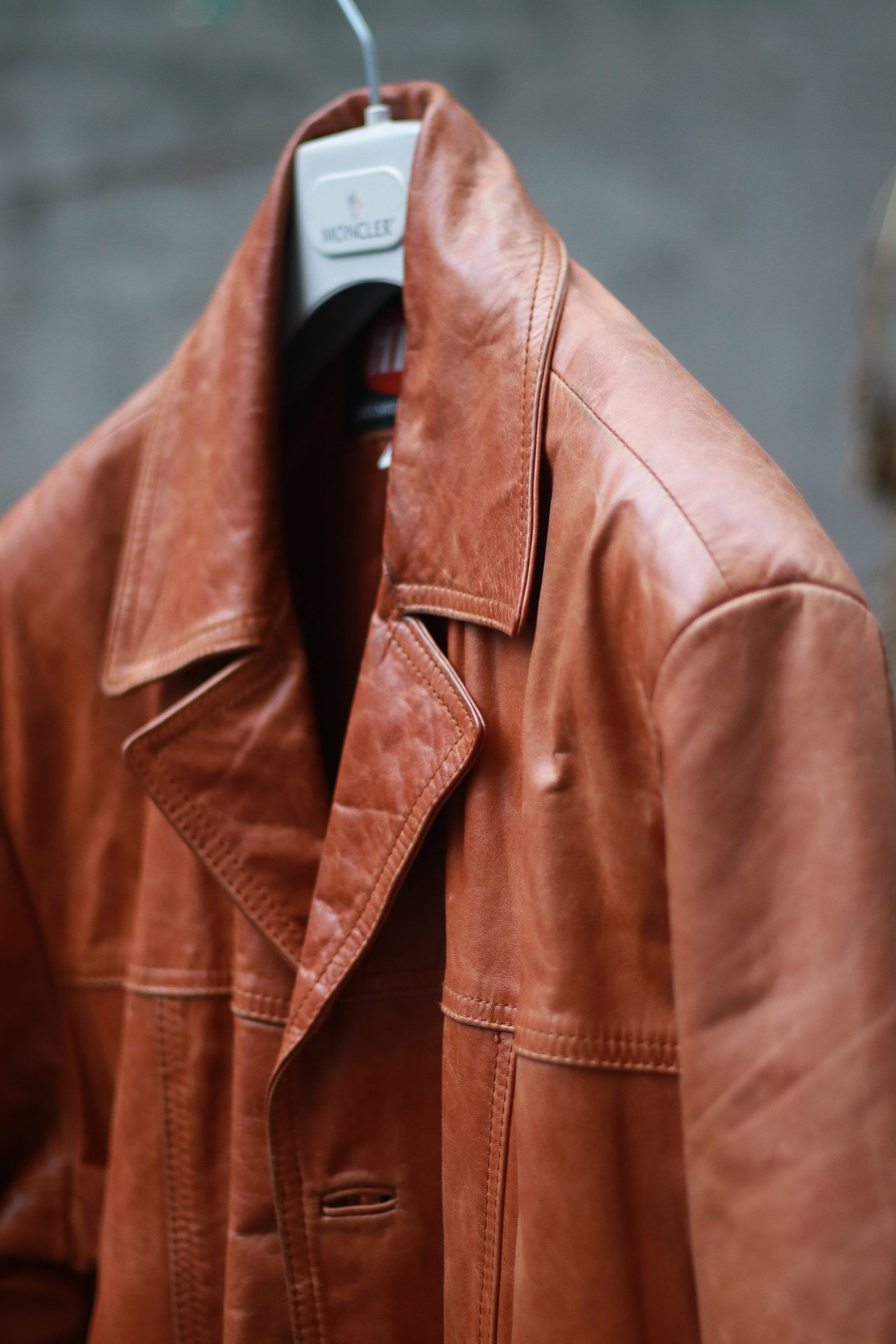 90s Hifa Exclusive Leather Jacket |Vintage Brown Leather Coat | minimalist leather design