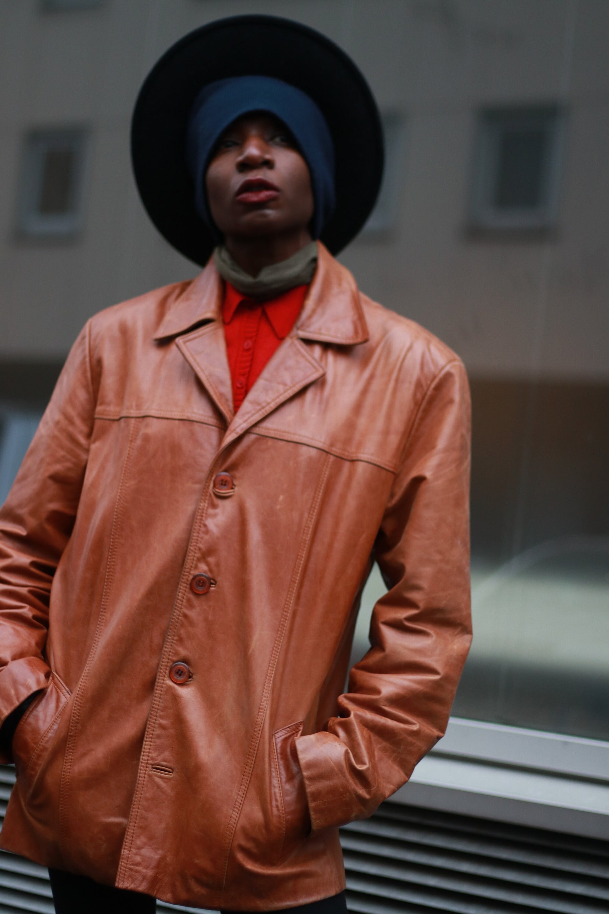 90s Hifa Exclusive Leather Jacket |Vintage Brown Leather Coat | minimalist leather design