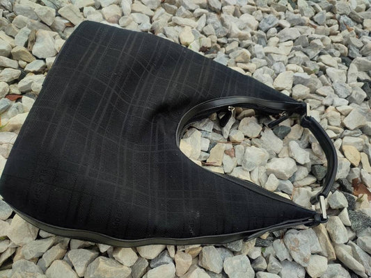 y2k Blassport shoulder bag | Vintage minimalist black logomania handbag| Purist hobo canvas back