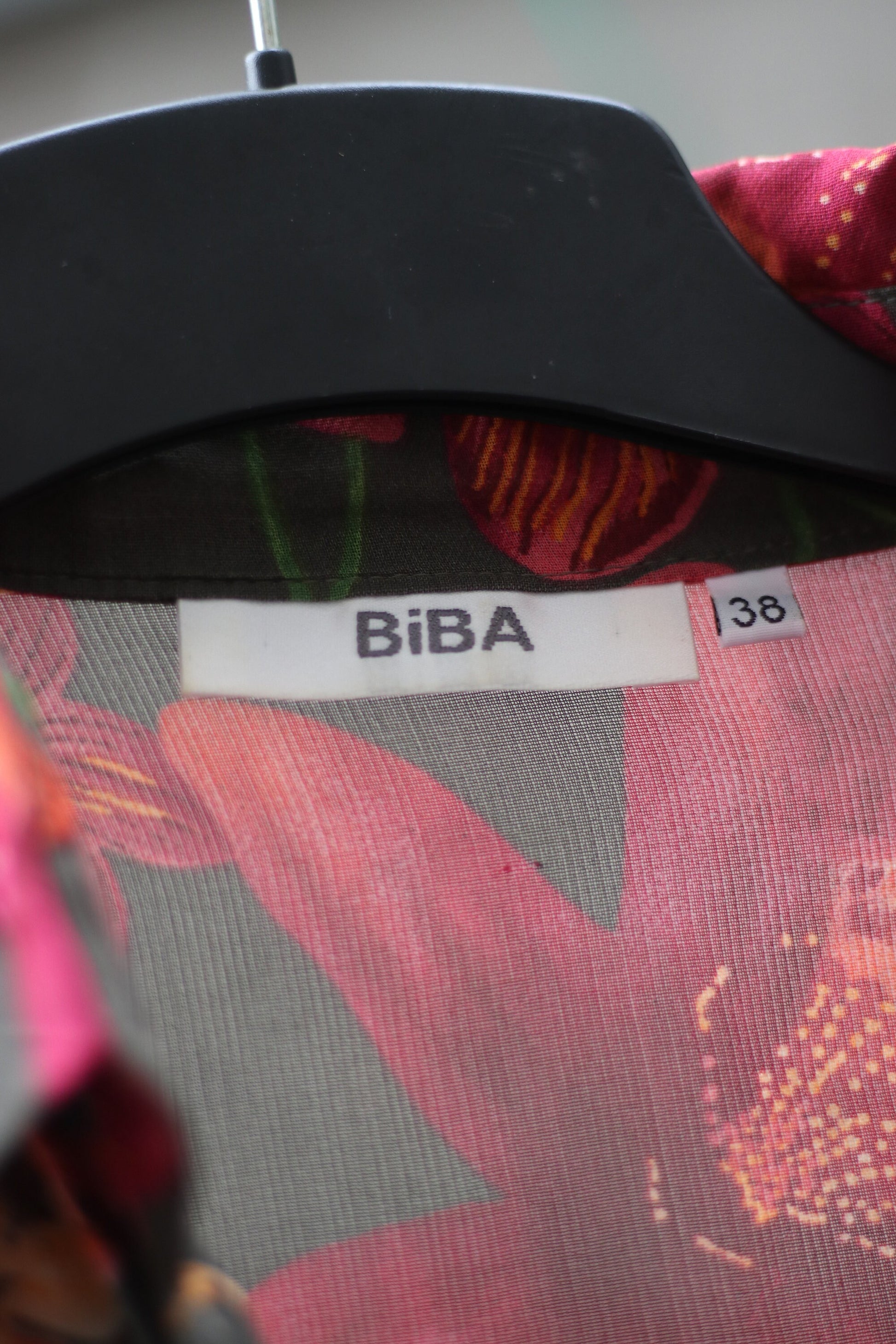 Vintage BiBA floral print ruffled blouse | Bohemian Red lace-up blouse