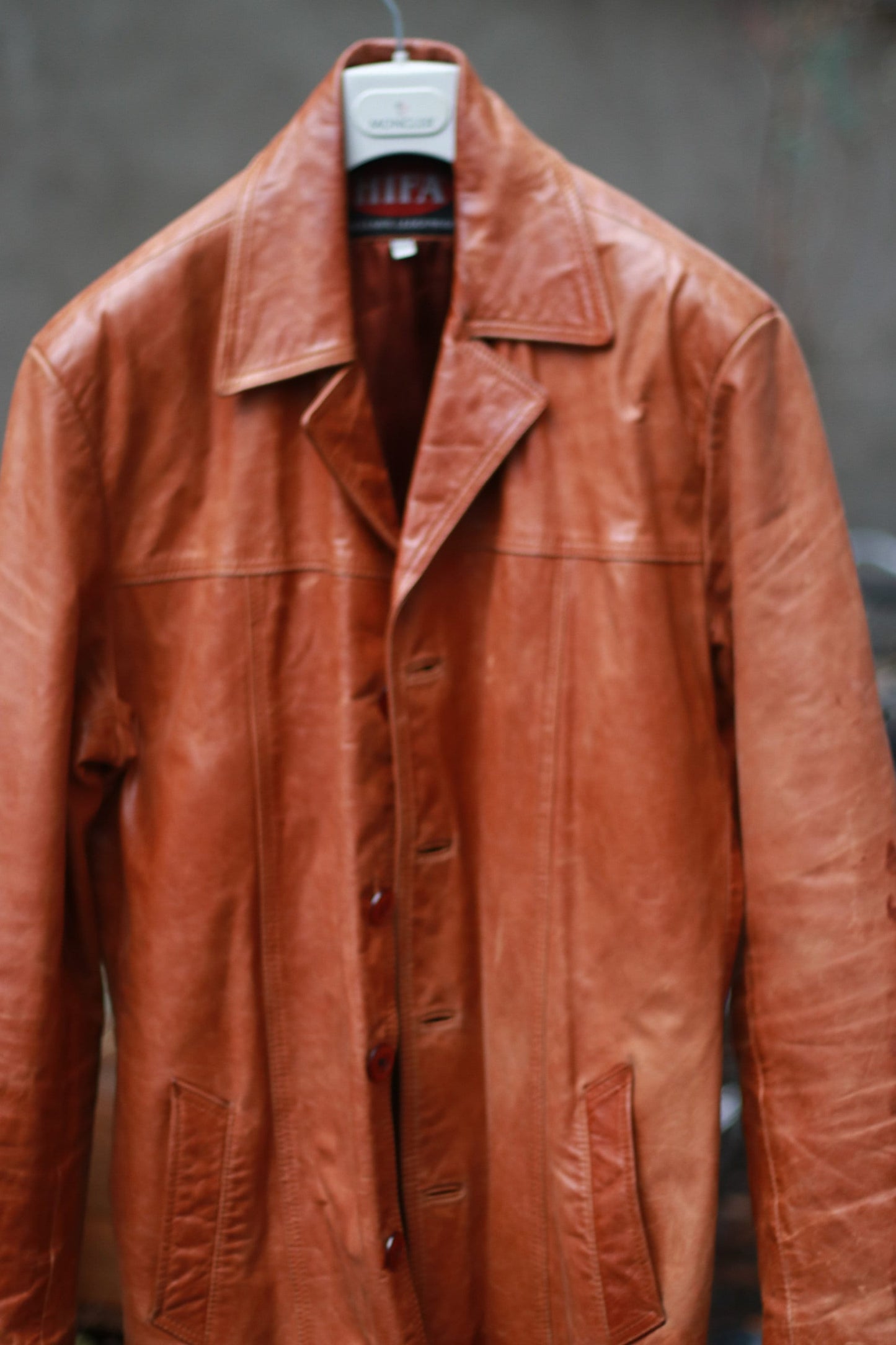 90s Hifa Exclusive Leather Jacket |Vintage Brown Leather Coat | minimalist leather design