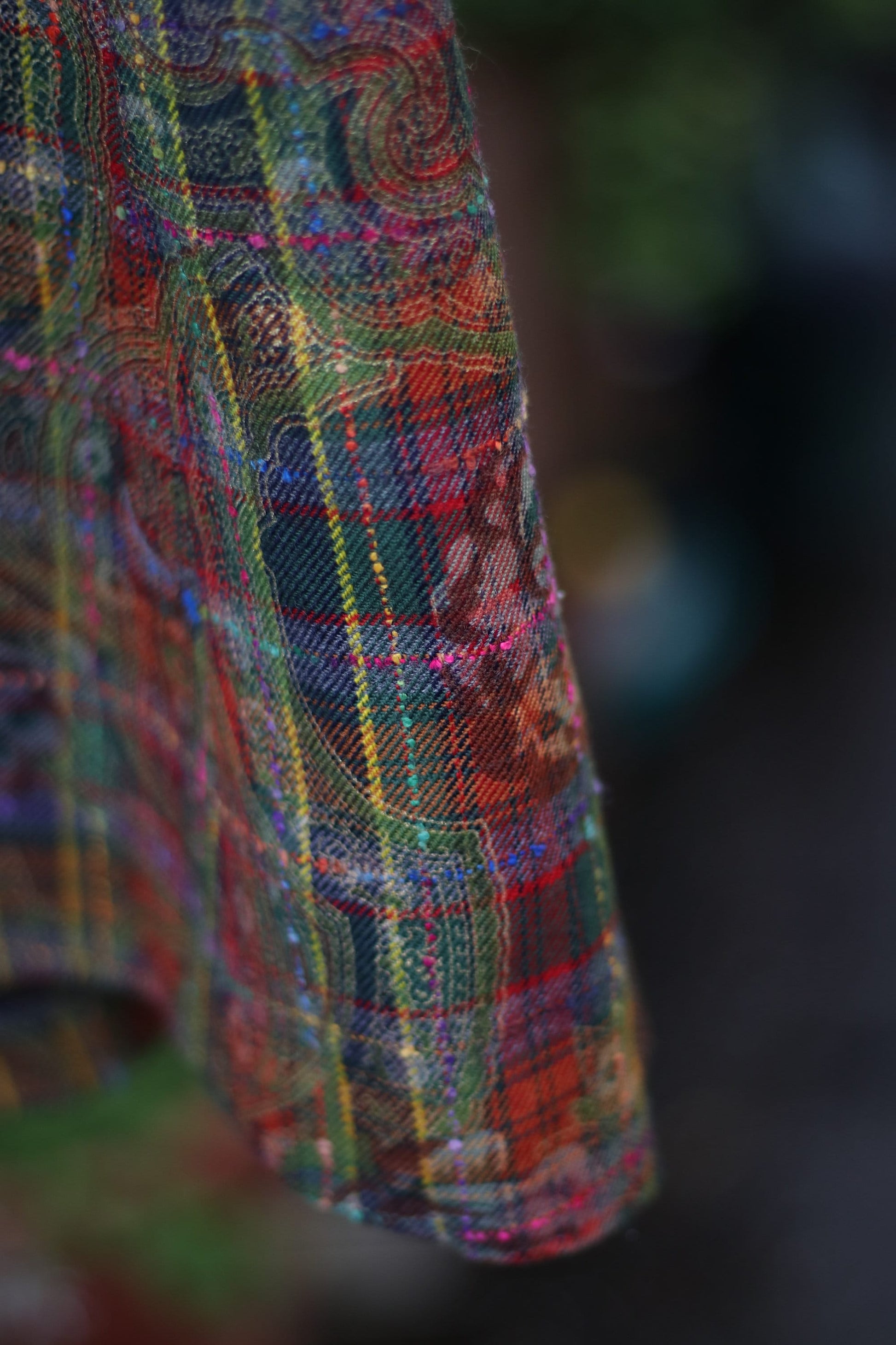 Vintage E E Elgance Paris Wool blend Skirt | 90s feminine skirt with bold stripes and florals