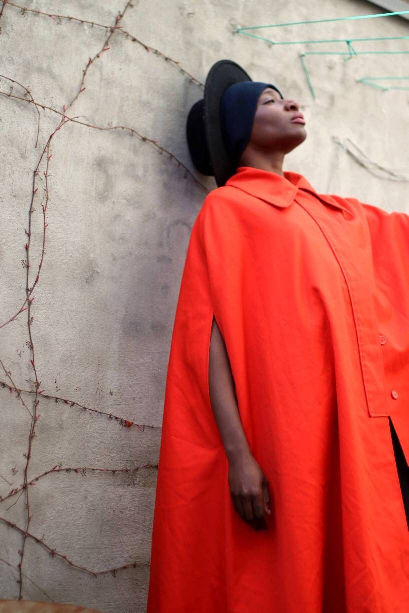 60s Voyager West by Youthcraft Mod Cape Coat| Vintage Orange Chic Cape| Bold Retro Outerwear| Old glamour winter coat
