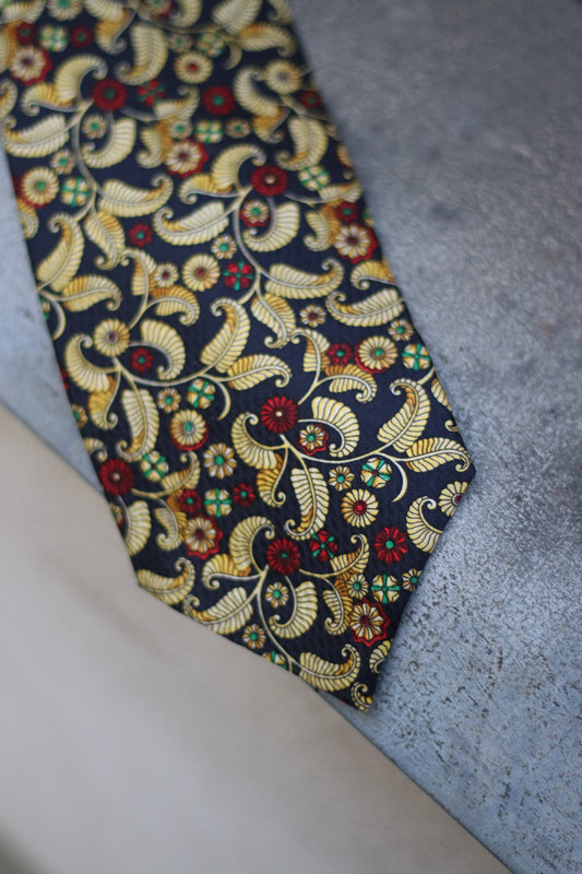 Vintage Pierre Balmain Silk Tie| Abstract Print Handmade Designer Tie
