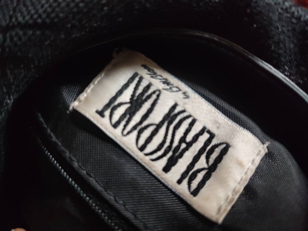 y2k Blassport shoulder bag | Vintage minimalist black logomania handbag| Purist hobo canvas back