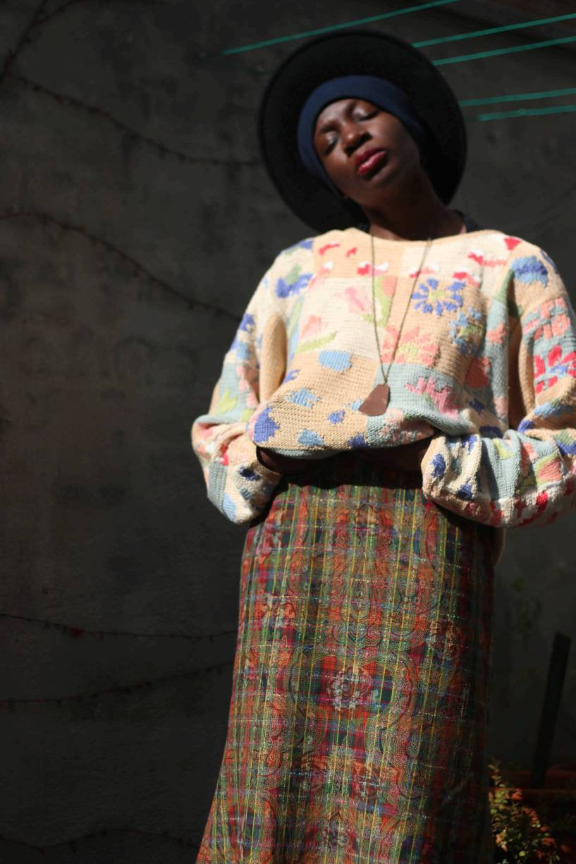 Vintage E E Elgance Paris Wool blend Skirt | 90s feminine skirt with bold stripes and florals