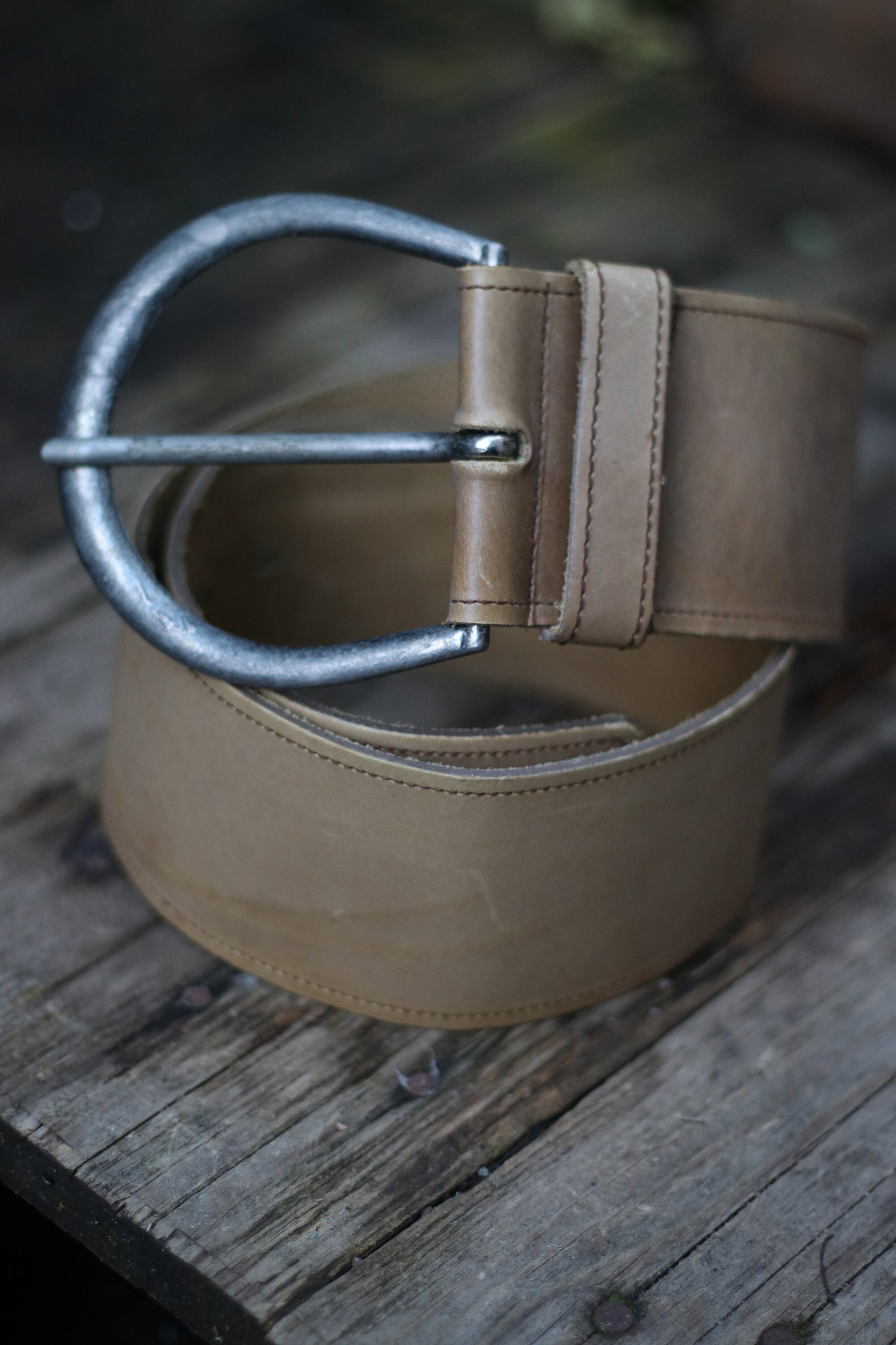 70s Leather Belt| Minimalist Vintage brown Schuchard & friese belt with statement buckle