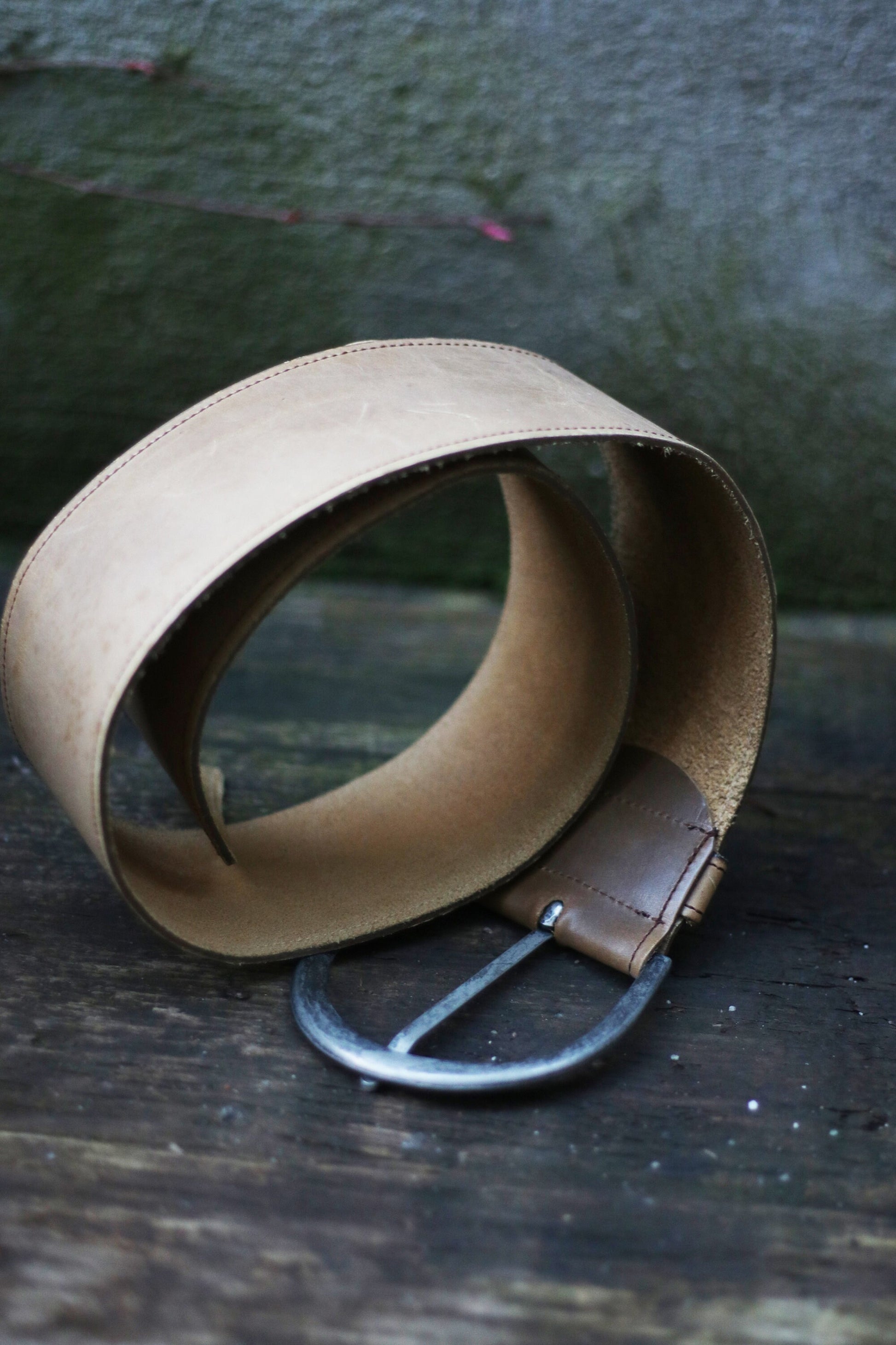 70s Leather Belt| Minimalist Vintage brown Schuchard & friese belt with statement buckle