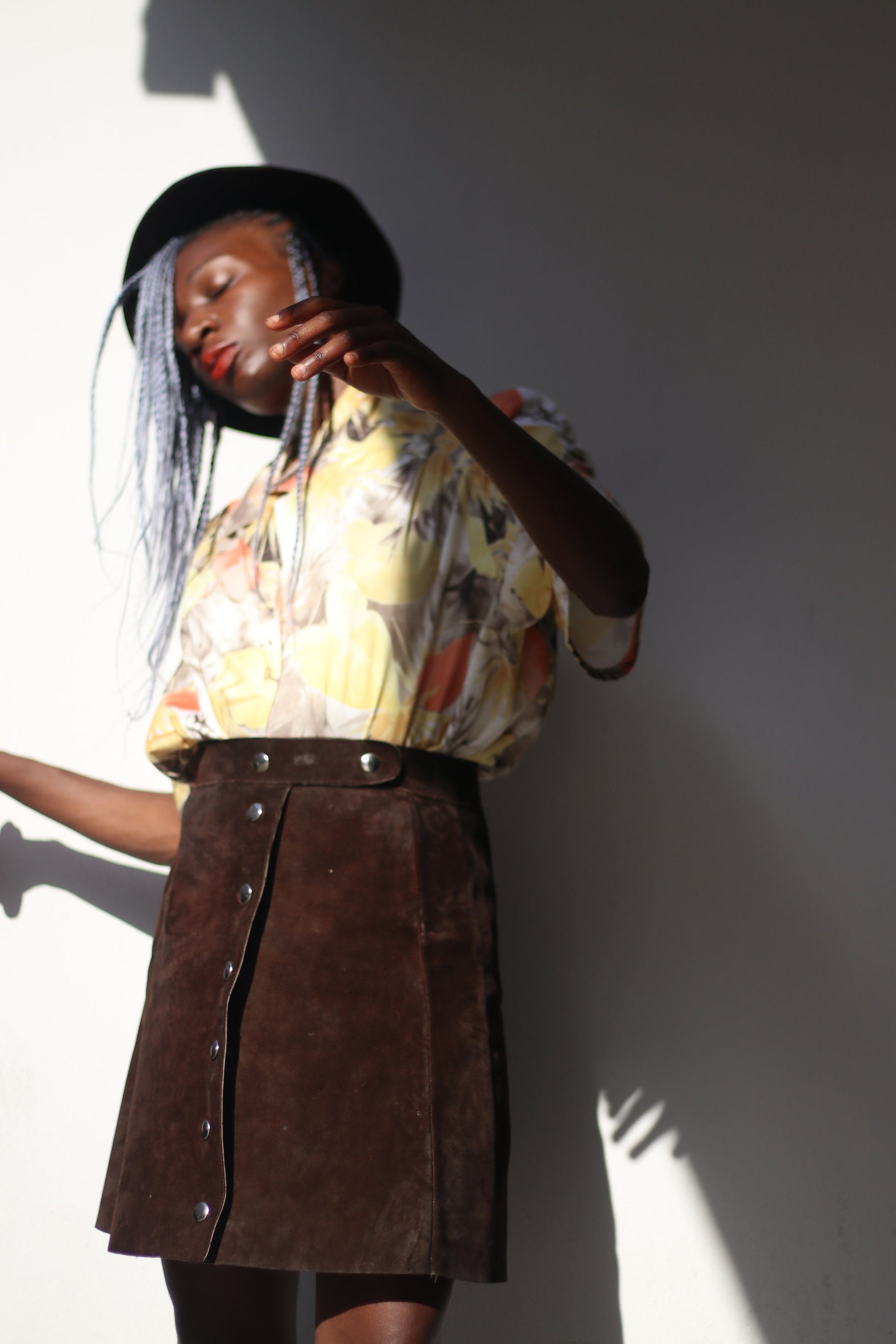 Vintage Finn Karelia Floral Print Blouse| 80s bold short sleeved shirt