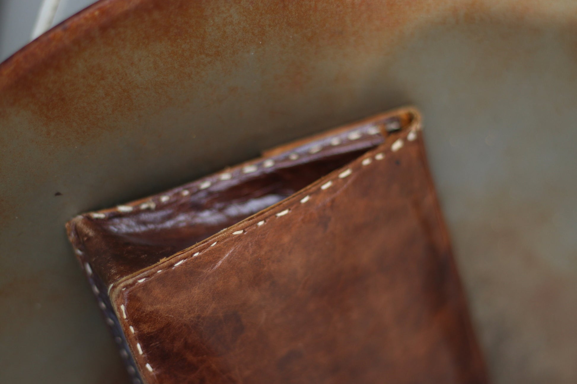 70s handmade Clutch| Vintage brown leather compact bag| monochrome minimalist mini bag with animal print details