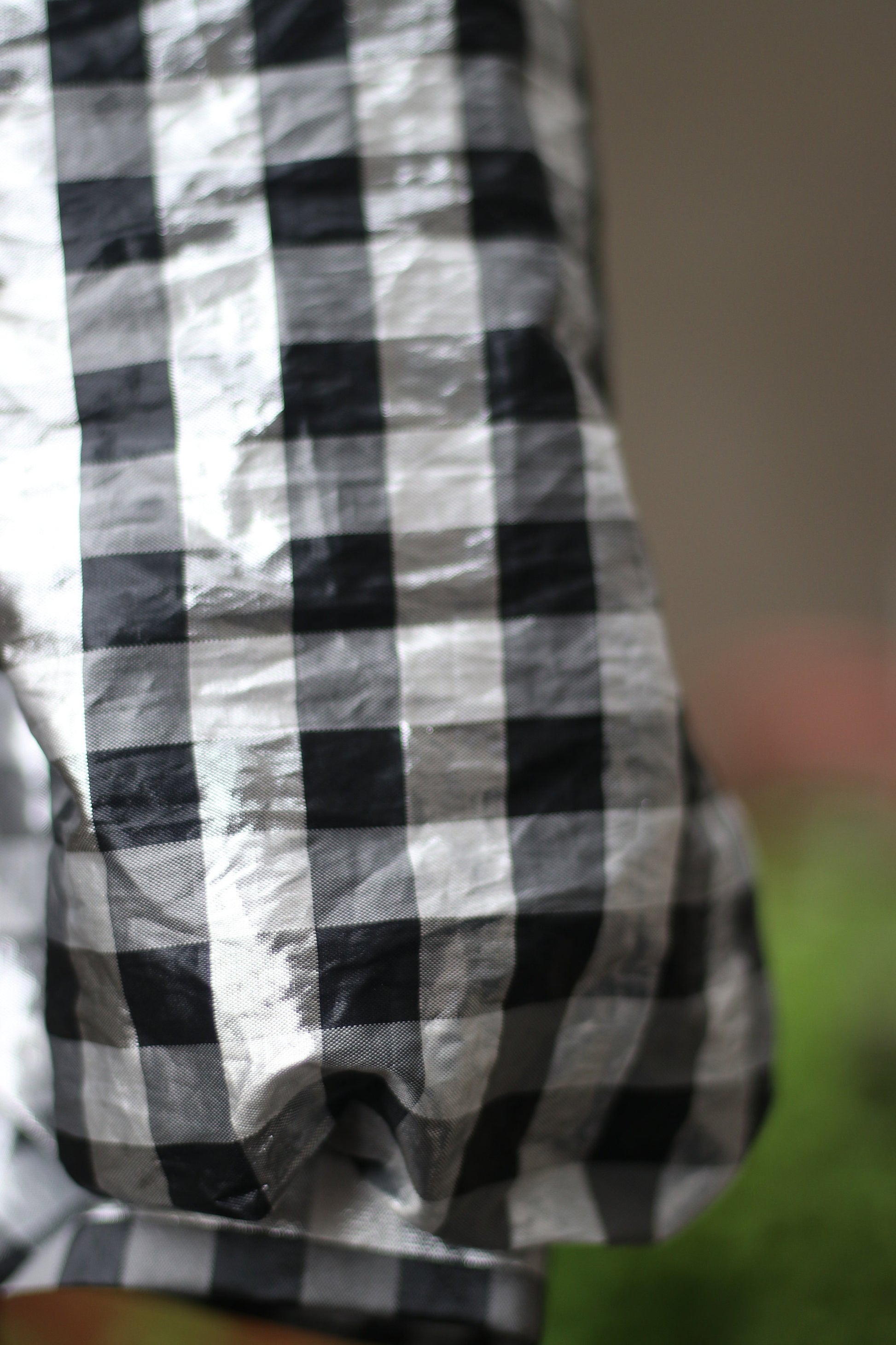 Vintage Black and White Drop Waist Checkered 80s Dress with open back Size Small