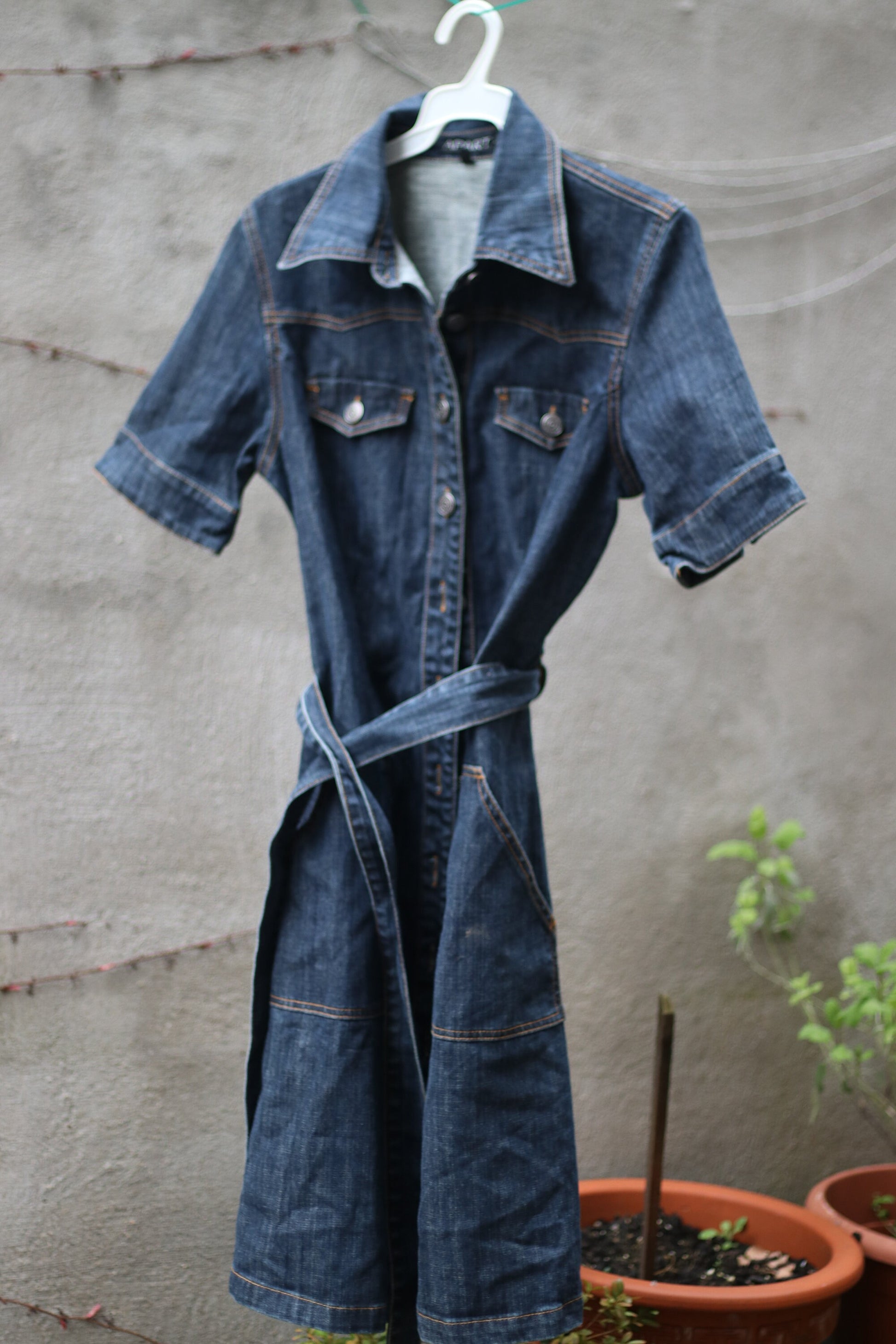 90s Blue Denim Dress | Apart Vintage Dark Blue Summer Jeans Dress with Fashion and Fables 90s Blue Denim Dress | Apart Vintage Dark Blue Summer Jeans Dress with Fashion and Fables