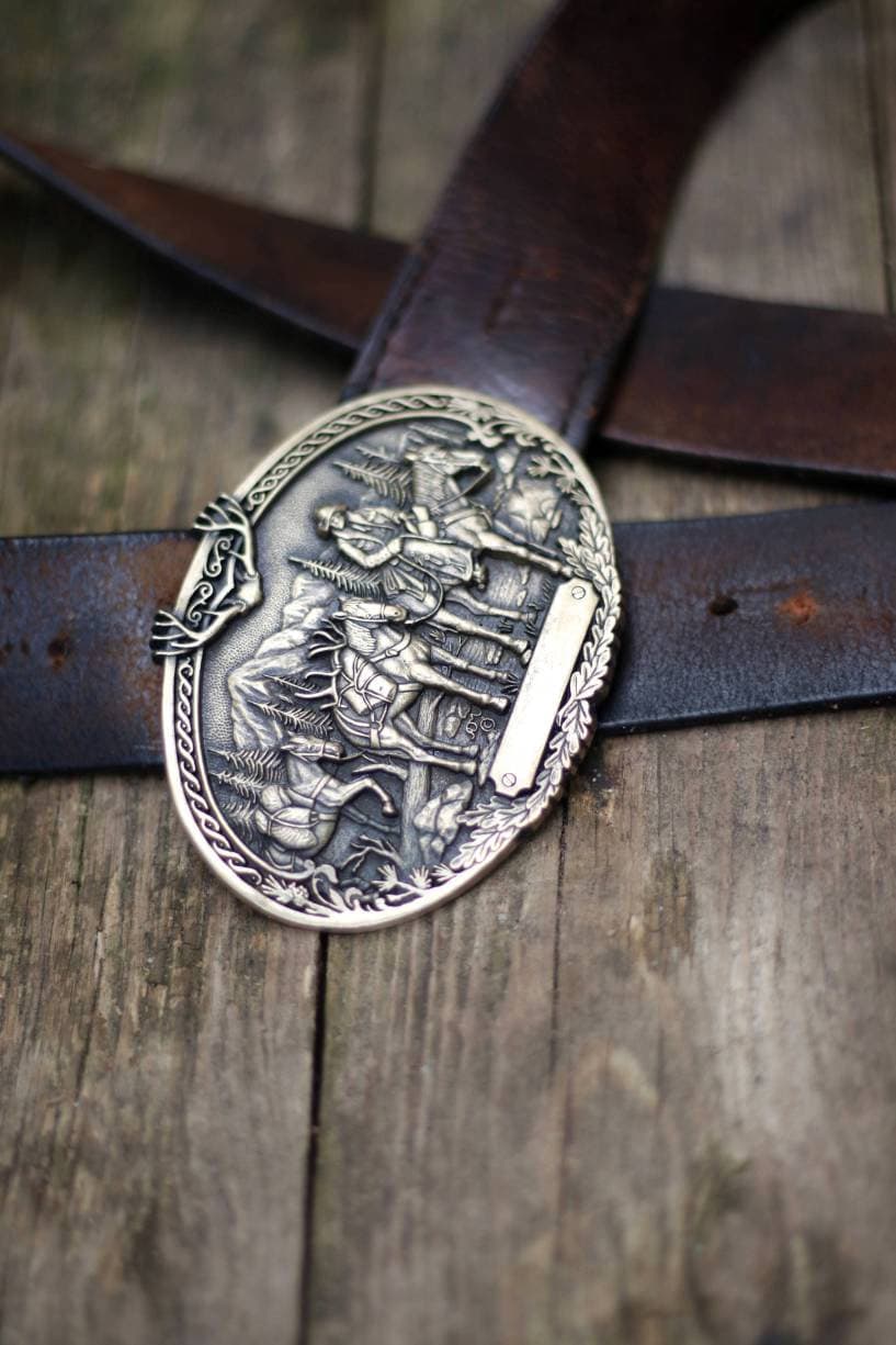 70s Americana belt| Vintage leather and Brass belt
