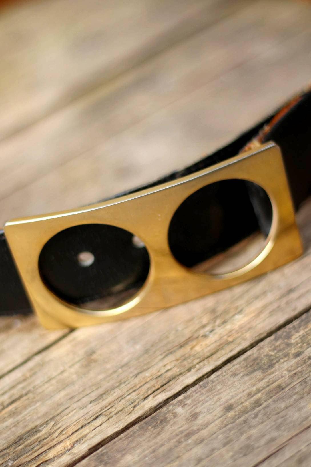 Vintage WEGA Paris leather belt| 70s minimalist chic black belt| Sleek accessory
