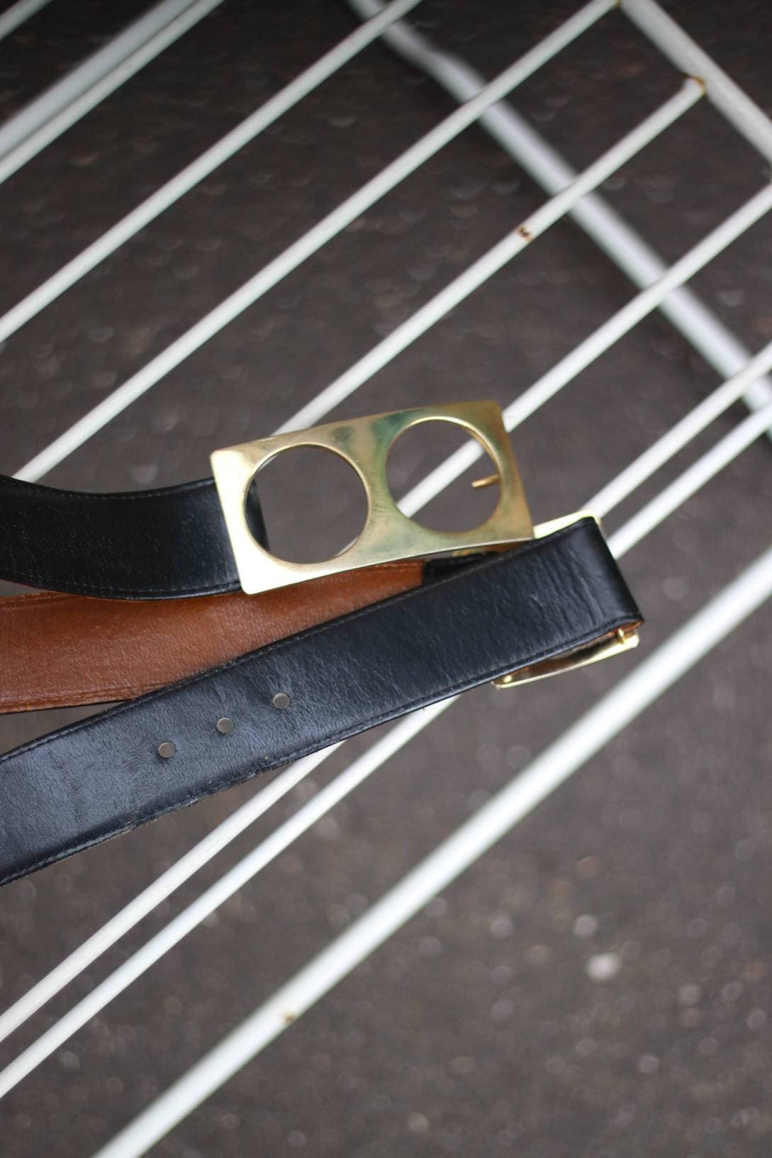 Vintage WEGA Paris leather belt| 70s minimalist chic black belt| Sleek accessory