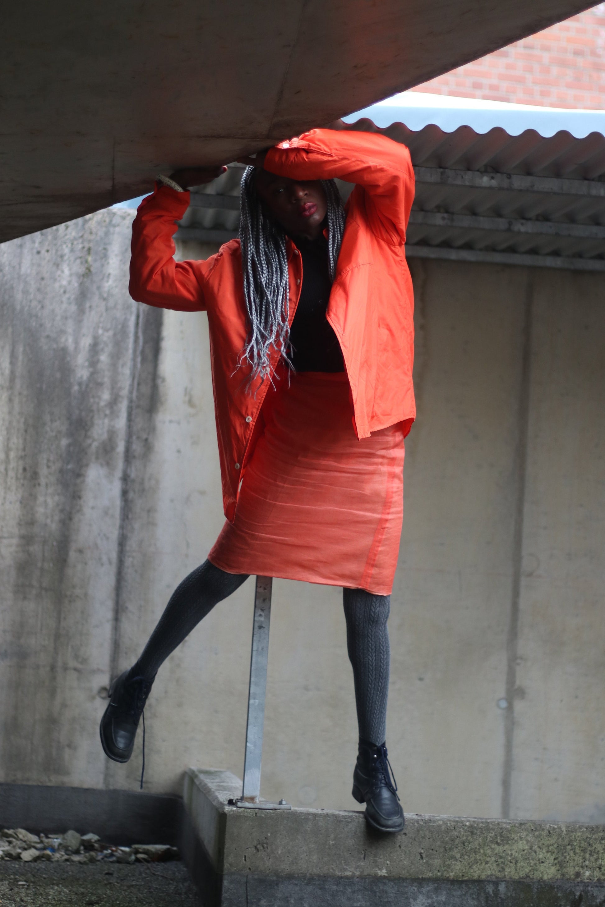 y2k Orange Skirt Skirt| Strenesse Vintage Skirt |Feminine above the knee length