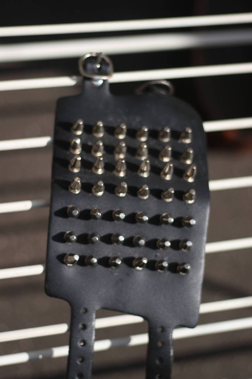 80s leather bracelet| Rock n roll black studded cuff bracelet| unisex jewellery