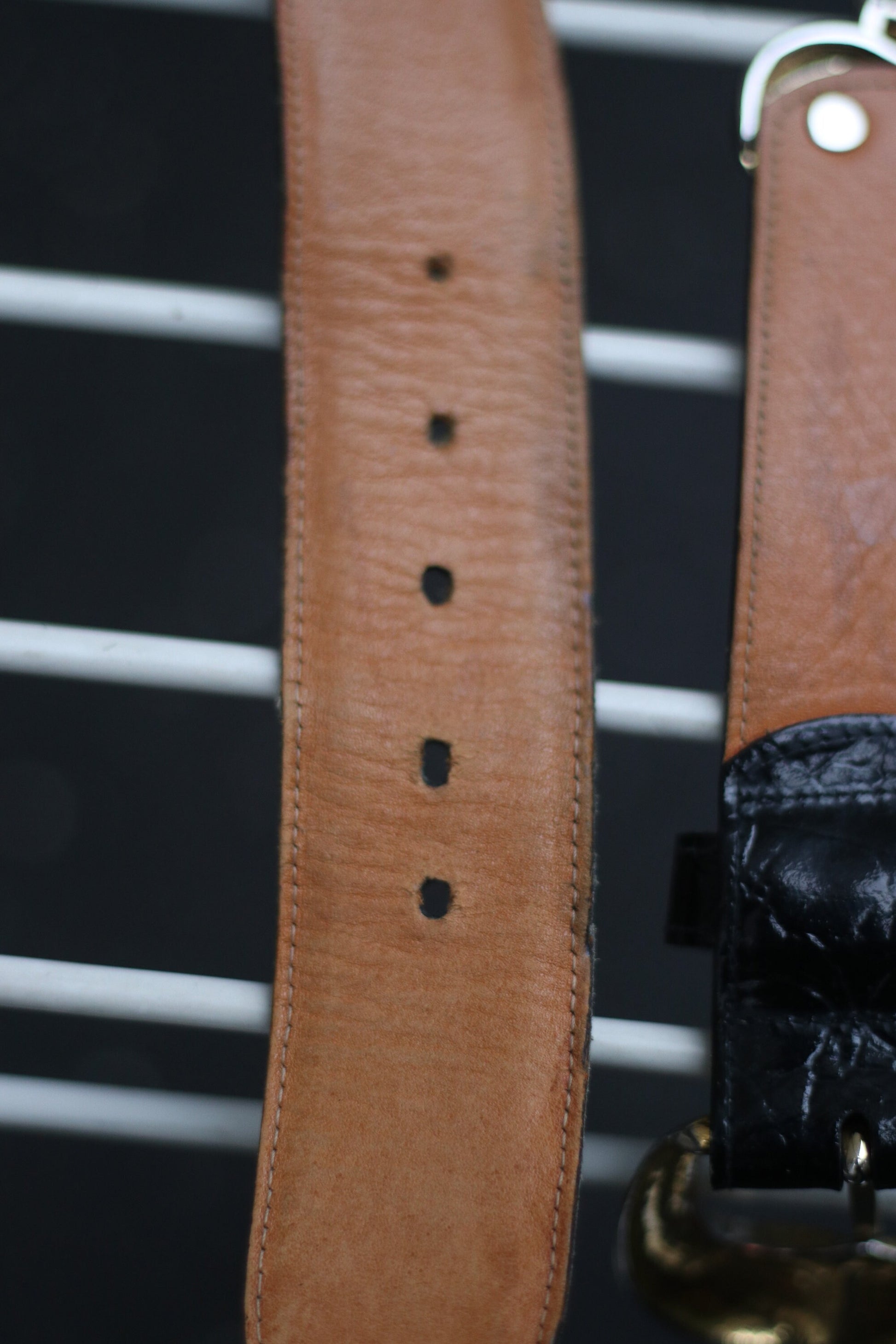 80s Belt with Heart shape motif| Vintage black leather belt with silver details